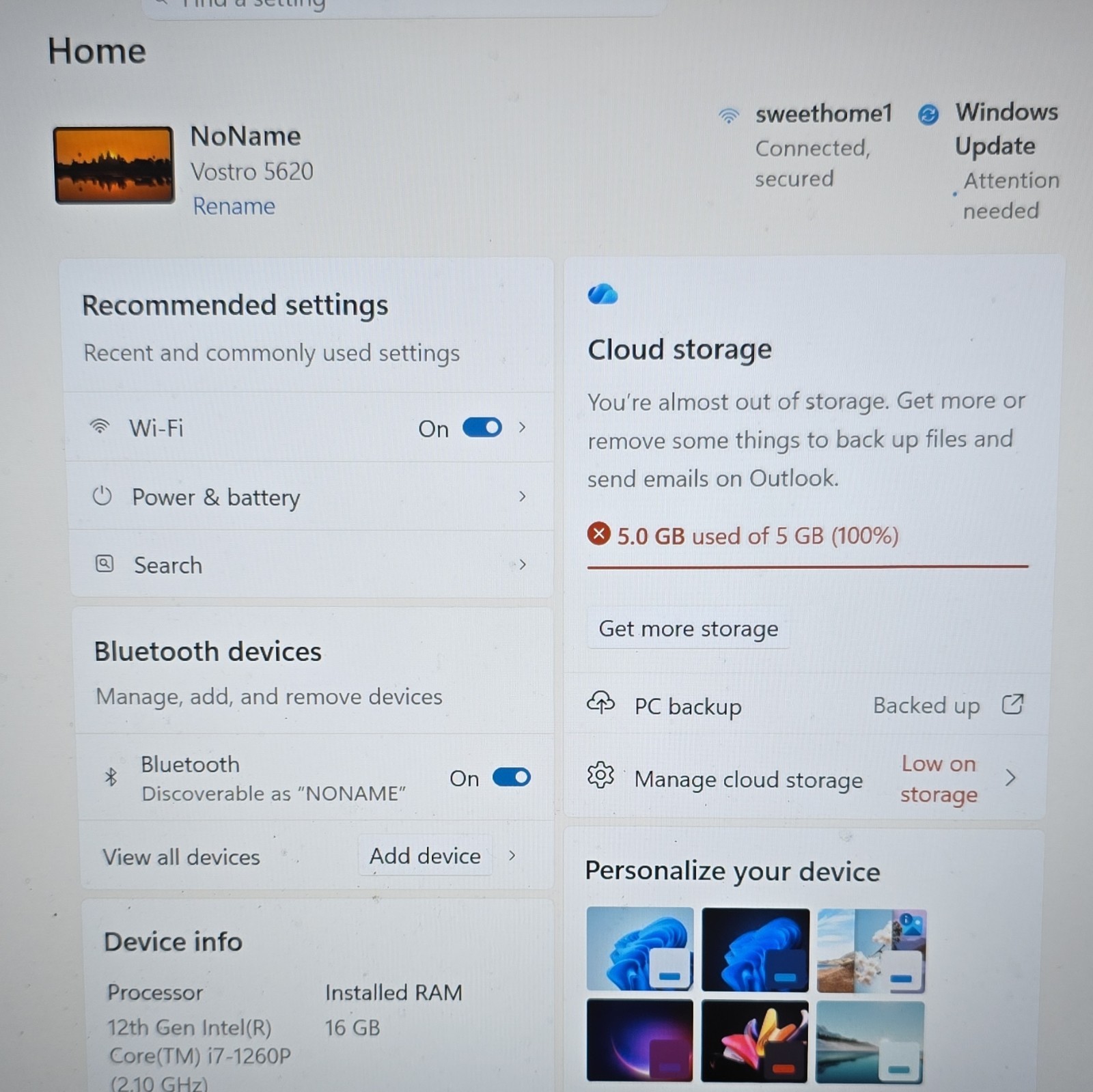 Dell Vostro 5620 16″ i7-1260P 16GB RAM 500GB SSD Win 11 Pro Xe Graphic 128MB