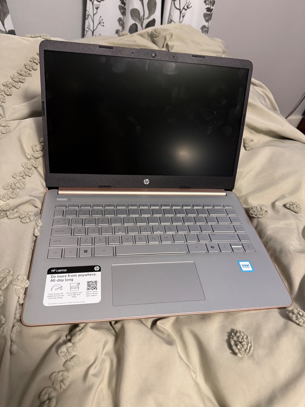 HP laptop rose pink. Bought in November. Practically brand new. Hardly used