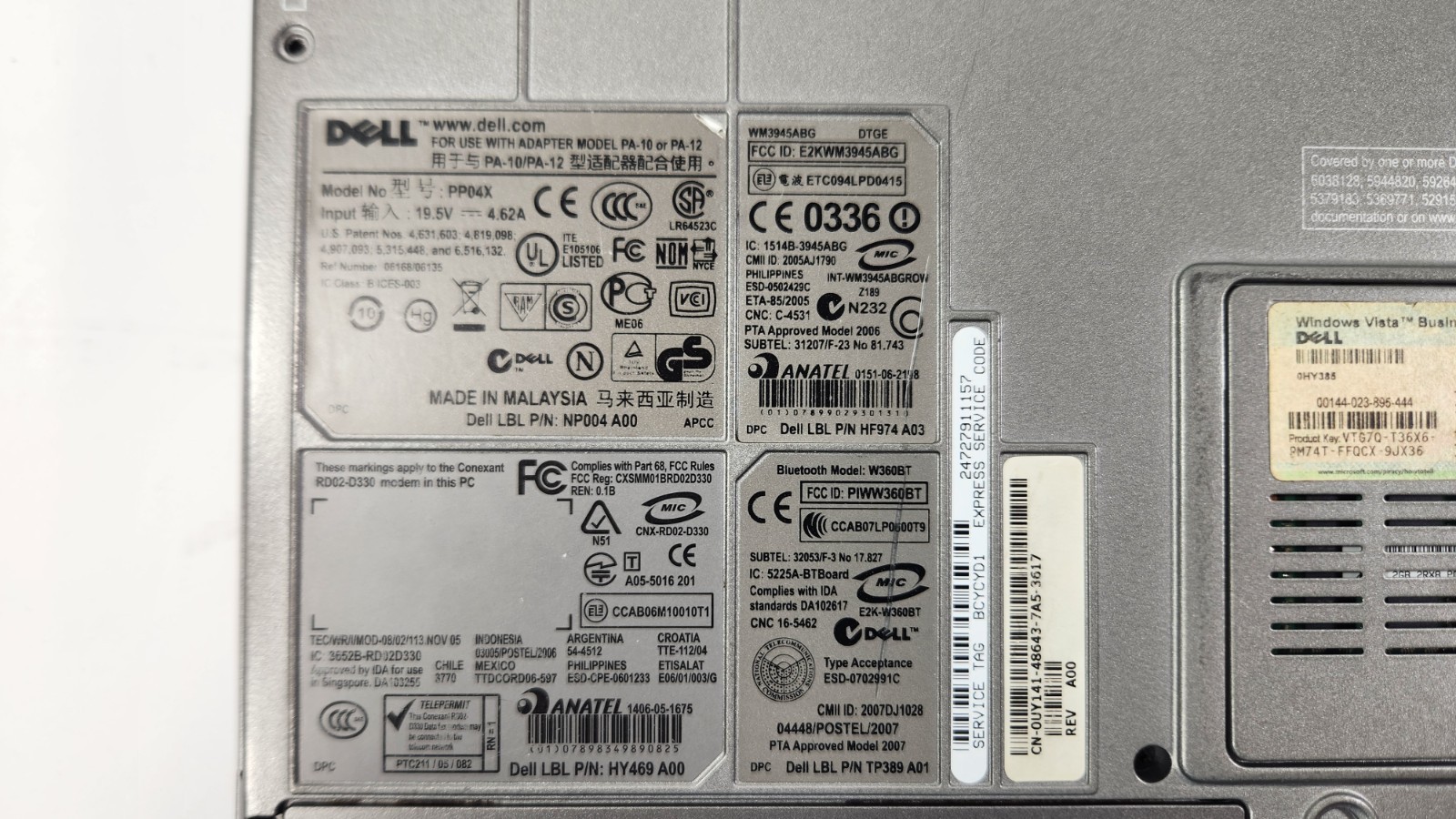 Retro Gaming Laptop Dell D830 Intel Core Duo 2.40GHz 4GB Ram 160GB HD Windows XP