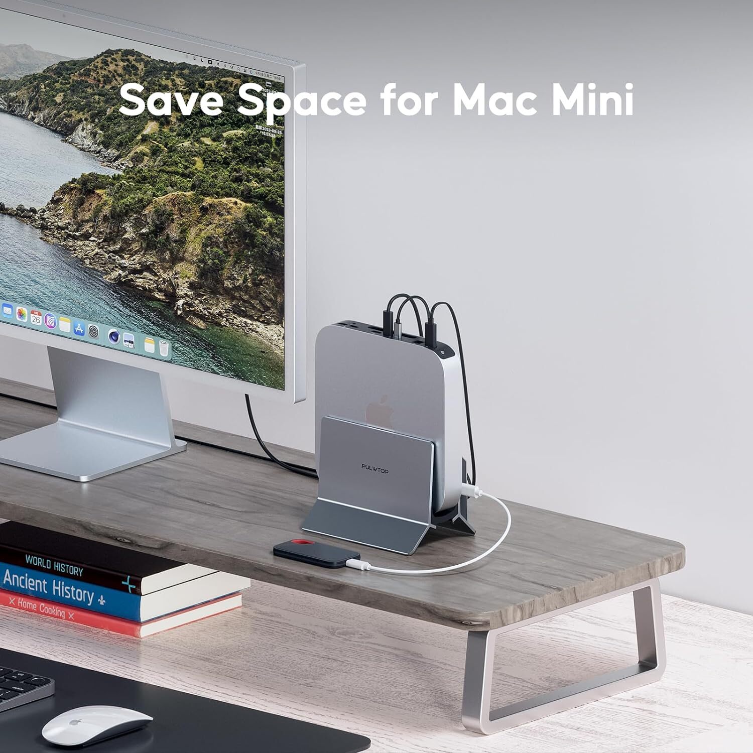 Vertical MacBook Docking Station, Docking Station for Mac Mini with M.2 NVMe