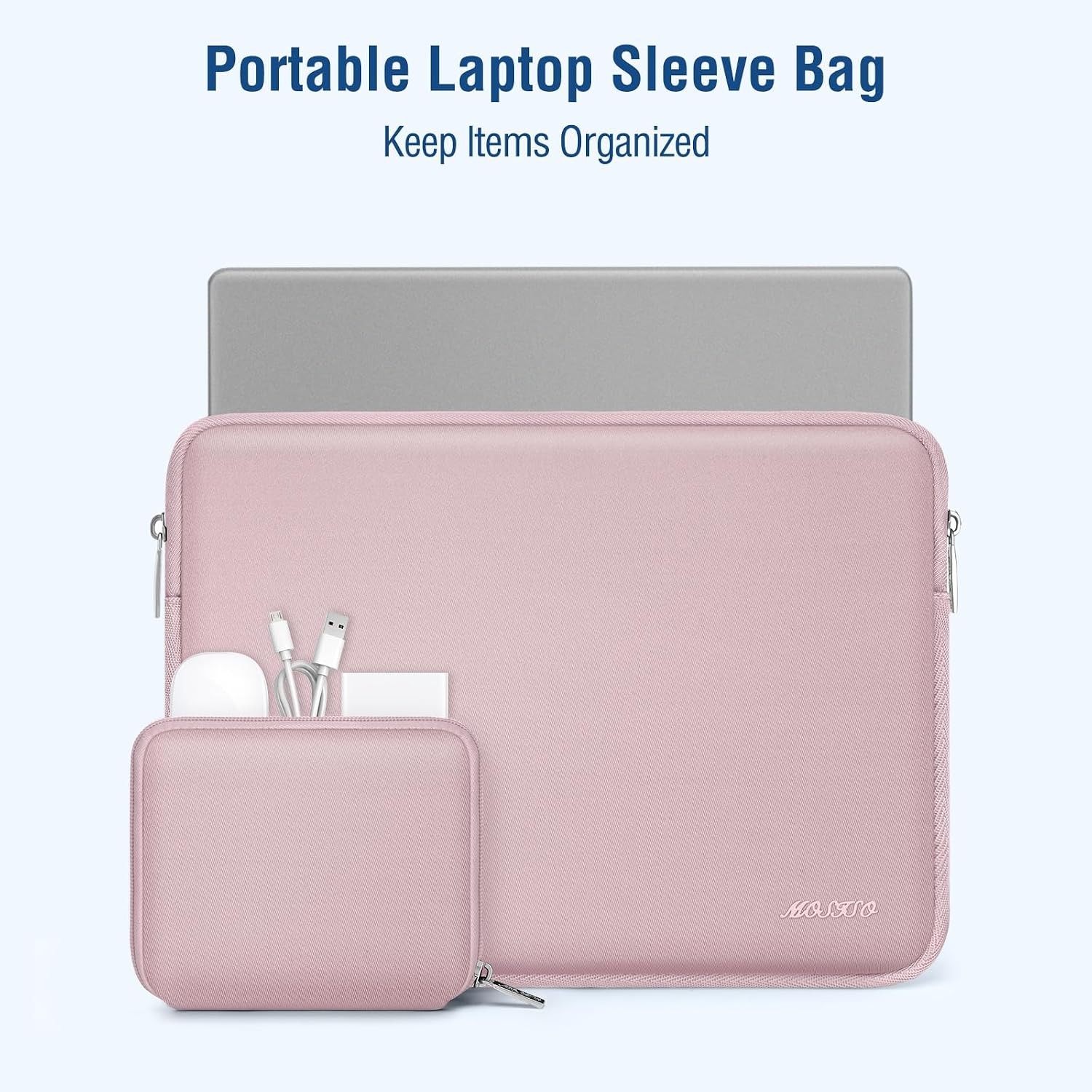 Compatible Laptop Sleeve Bag for 15-15.6 inch Laptops, Baby Pink Neoprene Case