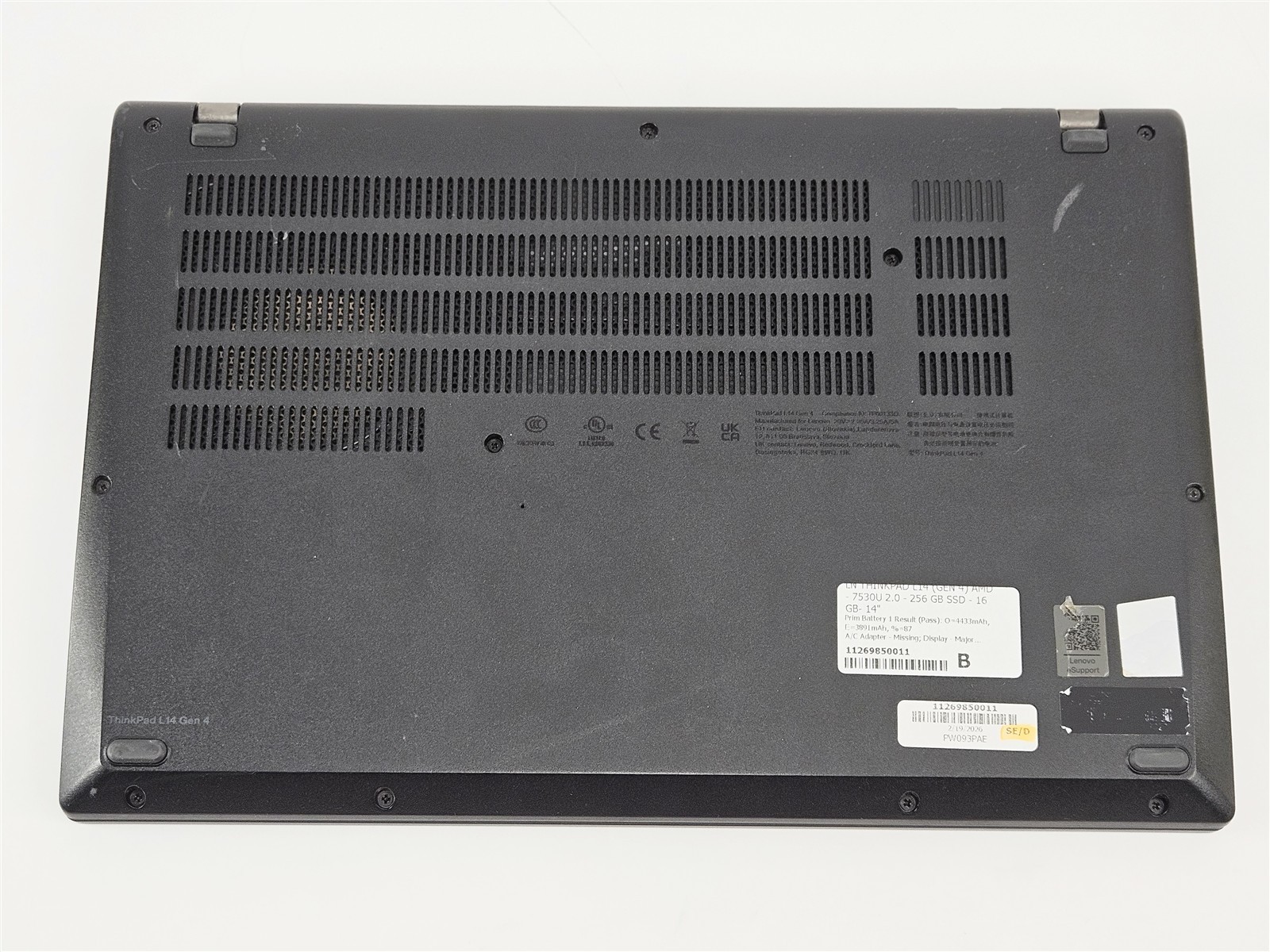 Lenovo ThinkPad L14 Gen 4 AMD Ryzen 5 Pro 7530U 16GB 256GB SSD 14″ FHD Radeon