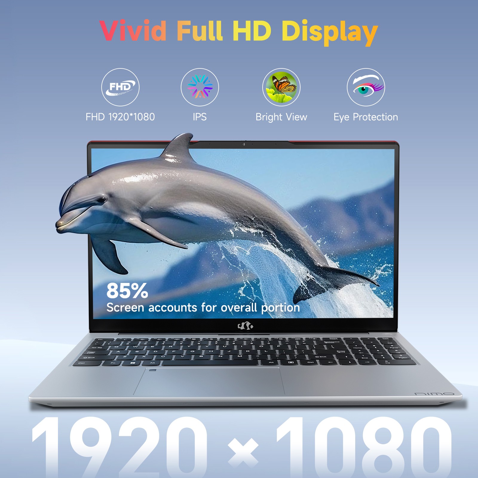 NIMO 15.6” IPS FHD Laptop 16GB RAM 512GB SSD AMD Ryzen 5 Student Computer