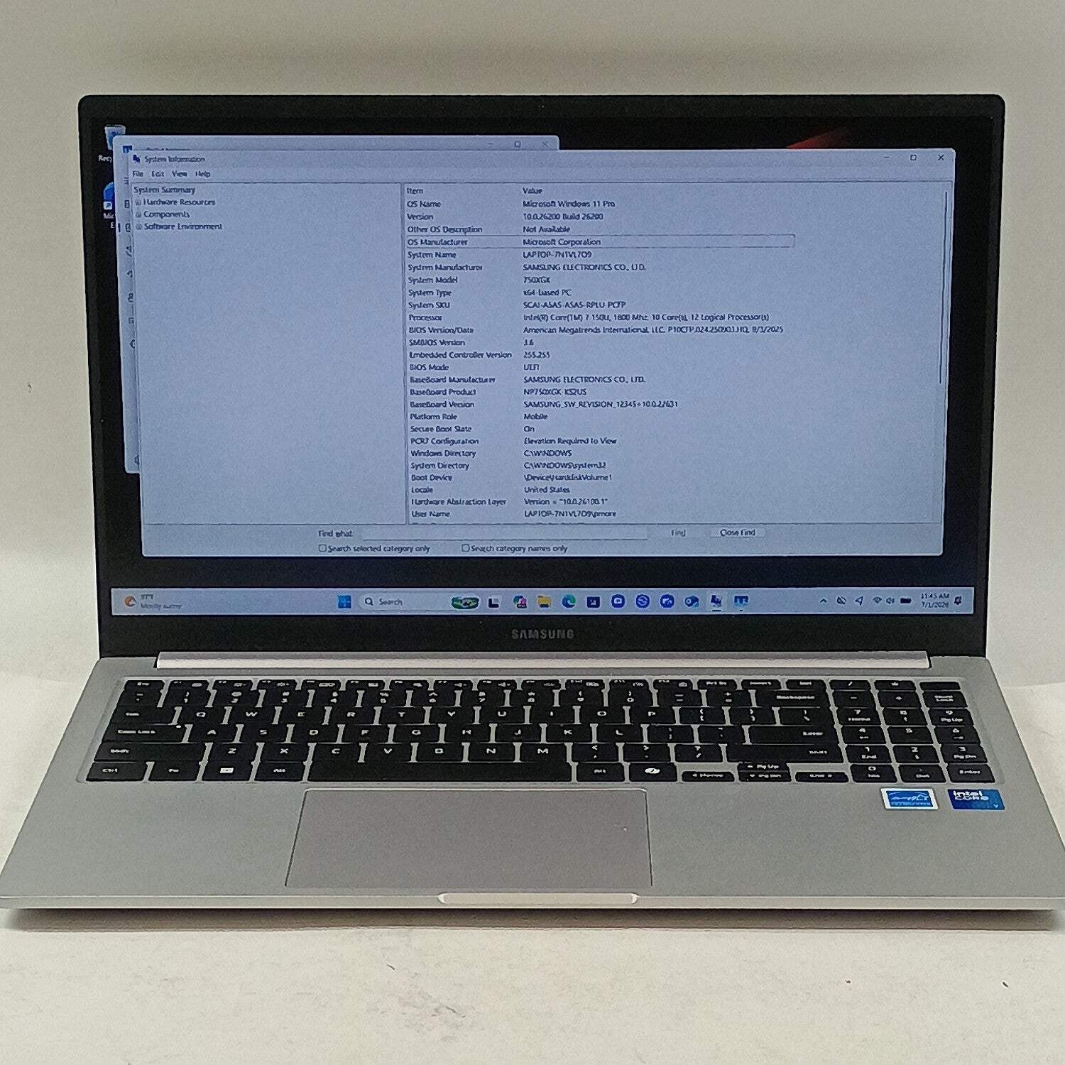 Samsung Galaxy Book4 NP750XGK 15.6″ Core 7 150U 1.8GHz 16GB RAM 1TB SSD