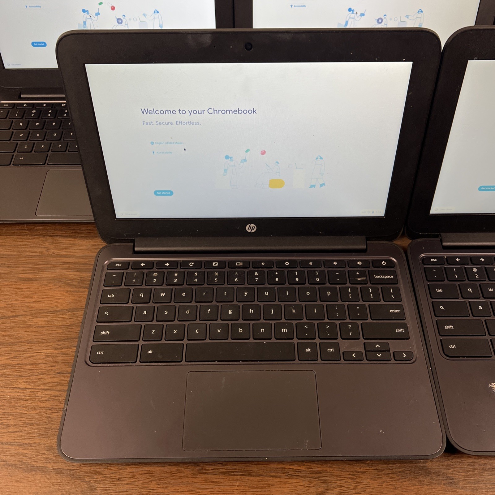 Lot Of 5 HP Chromebook 11 G5 EE | Celeron N3060 1.6GHz CPU | 4G Ram | 16G eMMC