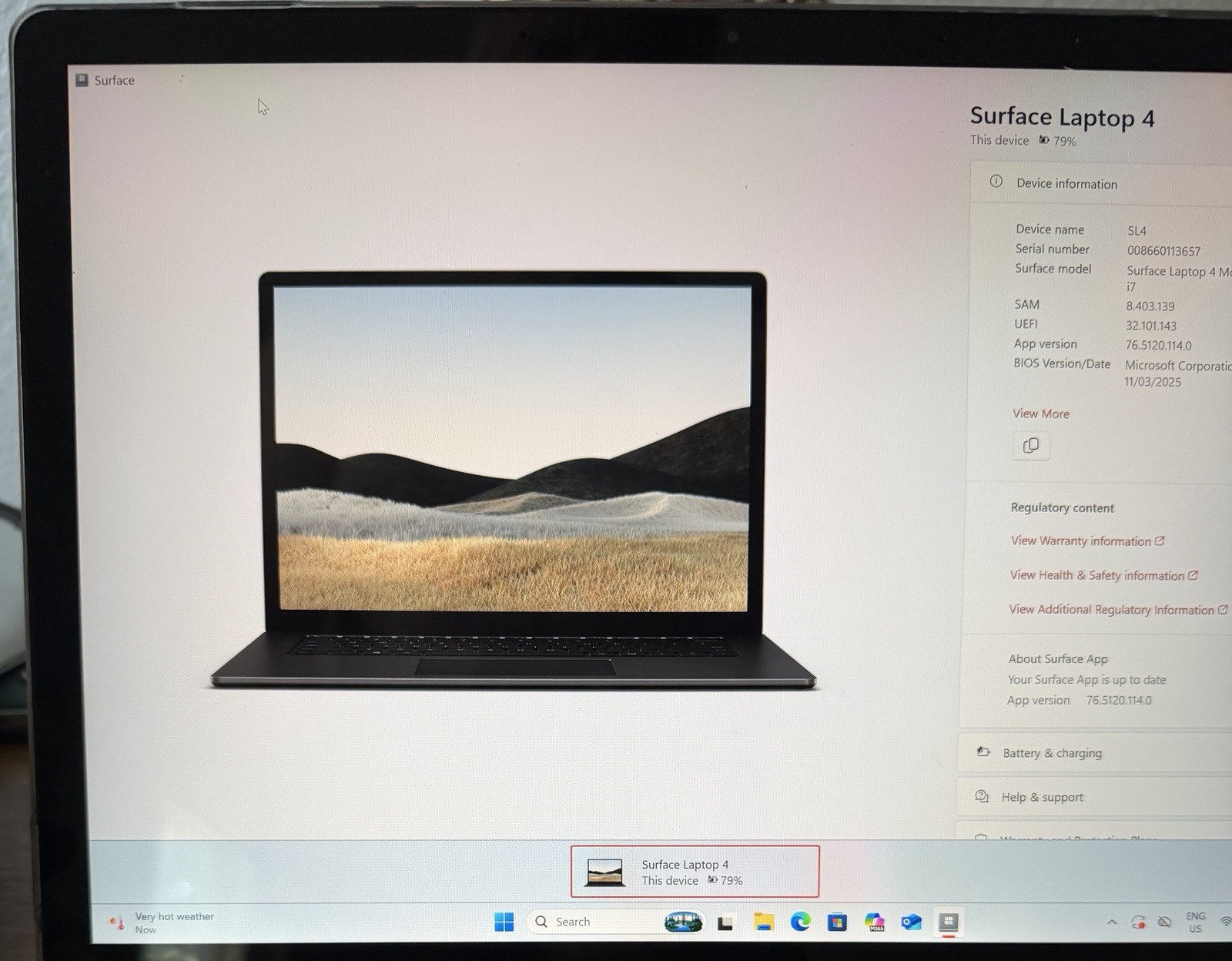 Microsoft Surface Laptop 4 13.5″ Touchscreen i7 Intel, 16GB Ram, 256GB SSD