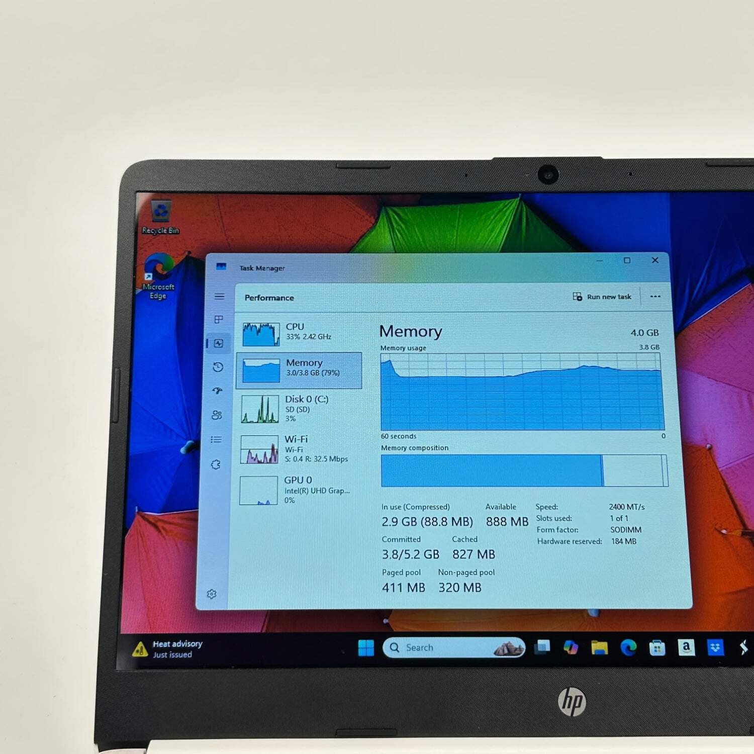 HP Stream 14-DQ00052DX 14″ Celeron N4020 1.1GHz 4GB RAM 64GB SSD