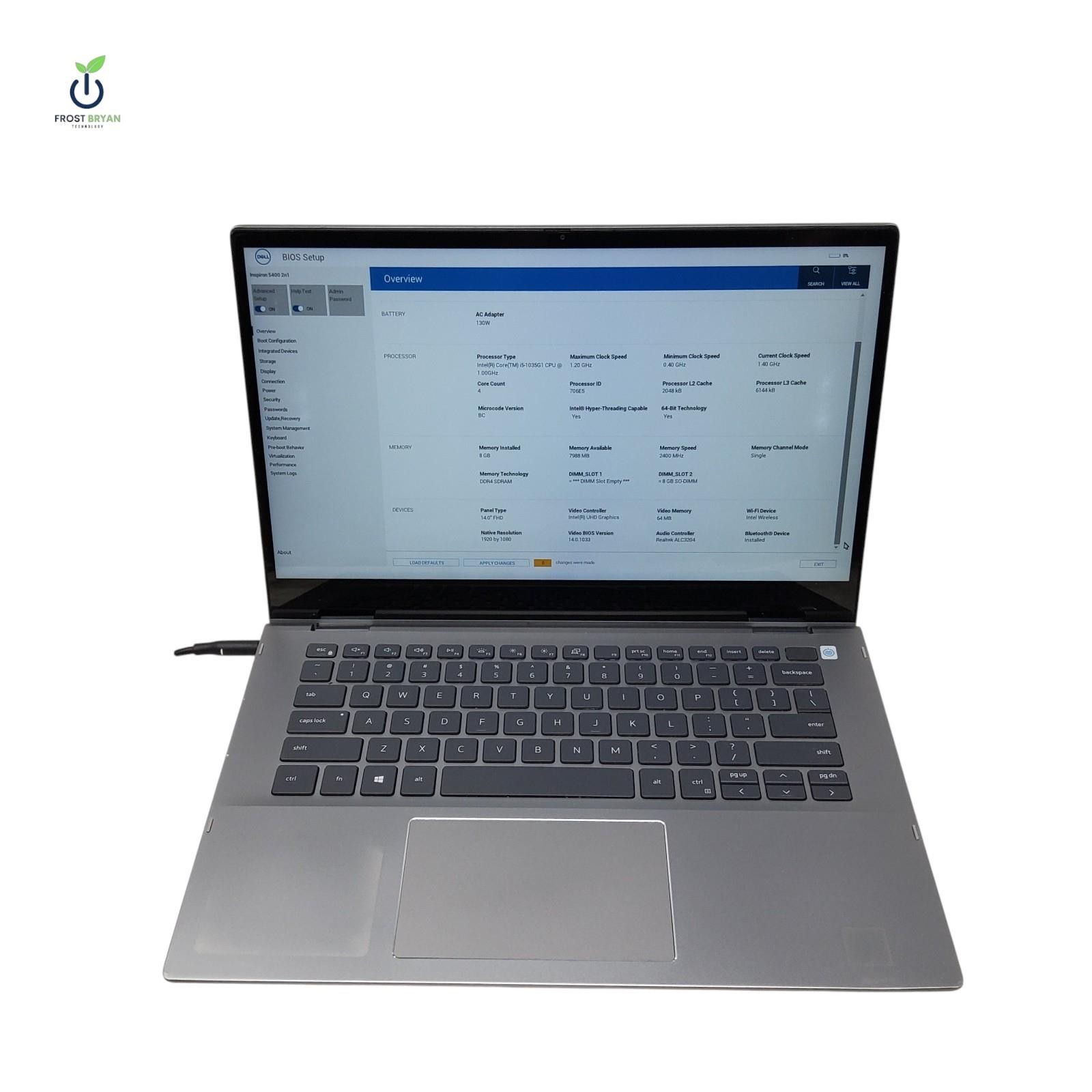DELL Inspiron 5400 2n1 i5-1035G1@1.00GHz 8GB No SSD/Batt/OS Grade D [DEFECTIVE]