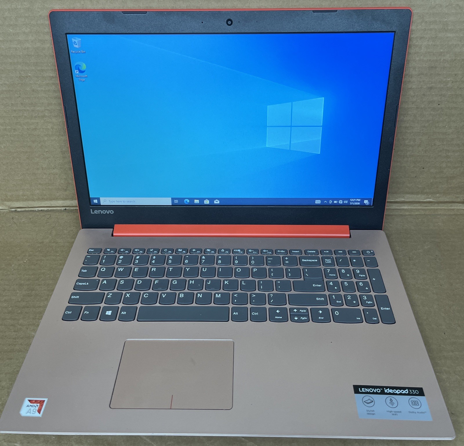 Lenovo Ideapad 330-15AST , AMD A9-9425 @3.1-GHz, 8GB RAM, 256GB SSD, W10P