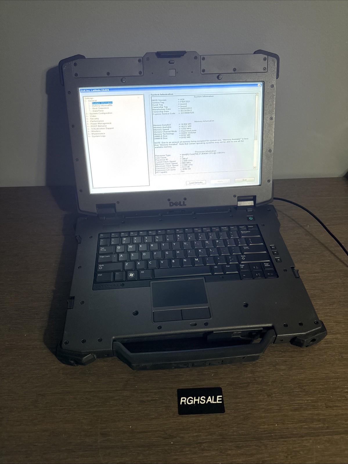 Dell Latitude E6420 XFR RUGGED Core i7-2640M 16GB RAM NO HDD NO BATTERY READ