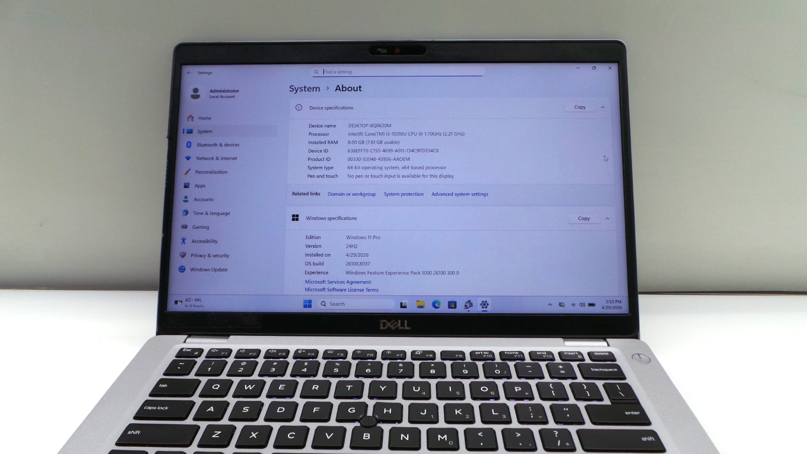 Dell Latitude 5410 | 14″ | i5-10310U 1.70GHz | 8GB RAM 256GB SSD | ***READ***