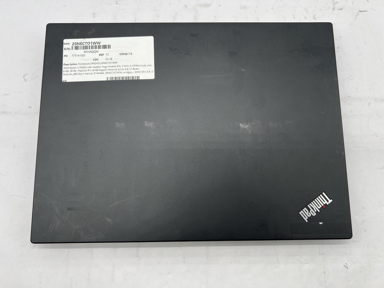 Lenovo ThinkPad E495, AMD Ryzen 5 3500U, 2.1GHz, 8GB RAM-No HDD/OS/Adapter