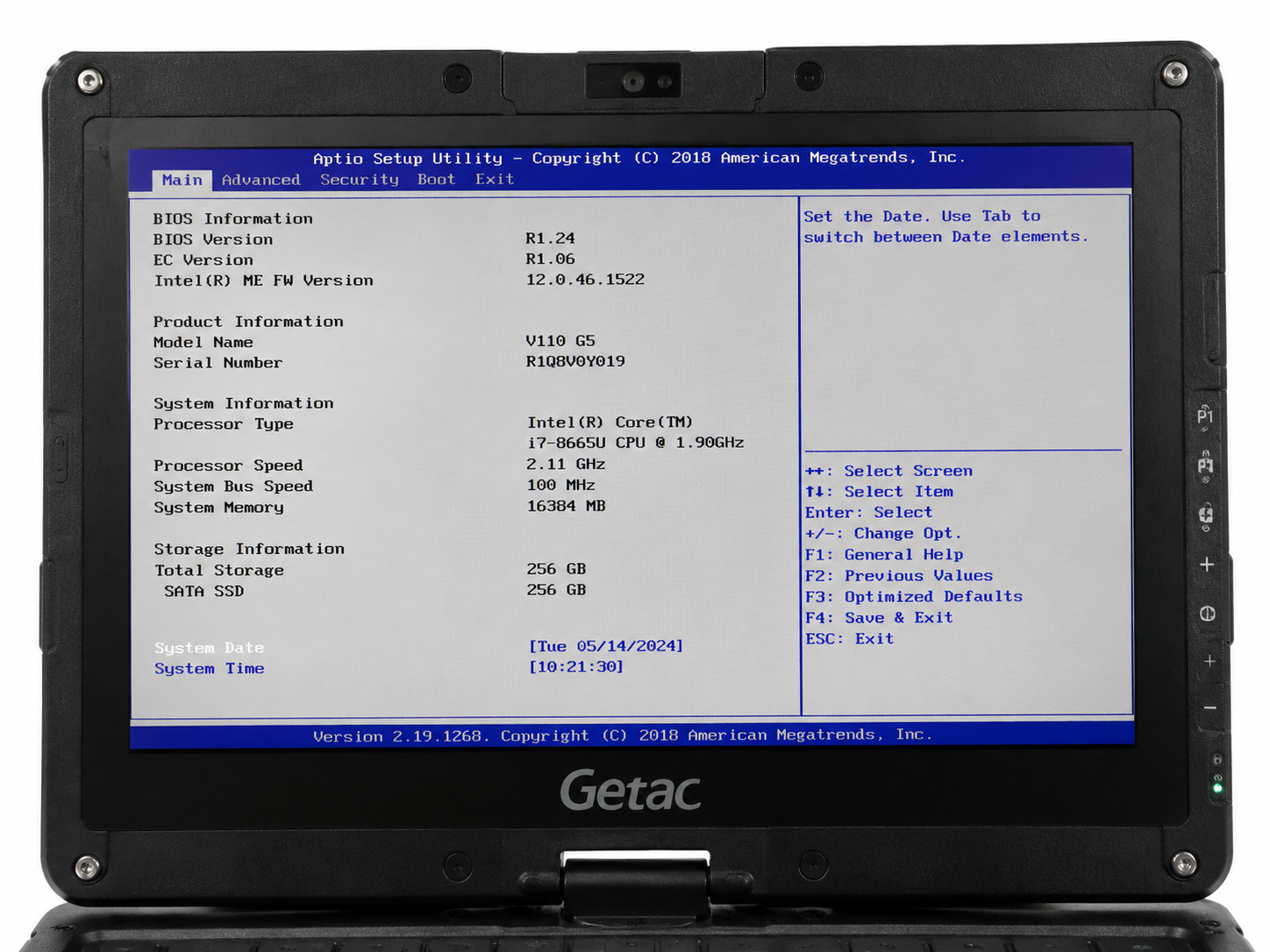 Getac V110 G5 Rugged Laptop Tablet i7-8665U 16GB RAM 256GB SSD LTE 4G Win11 Pro