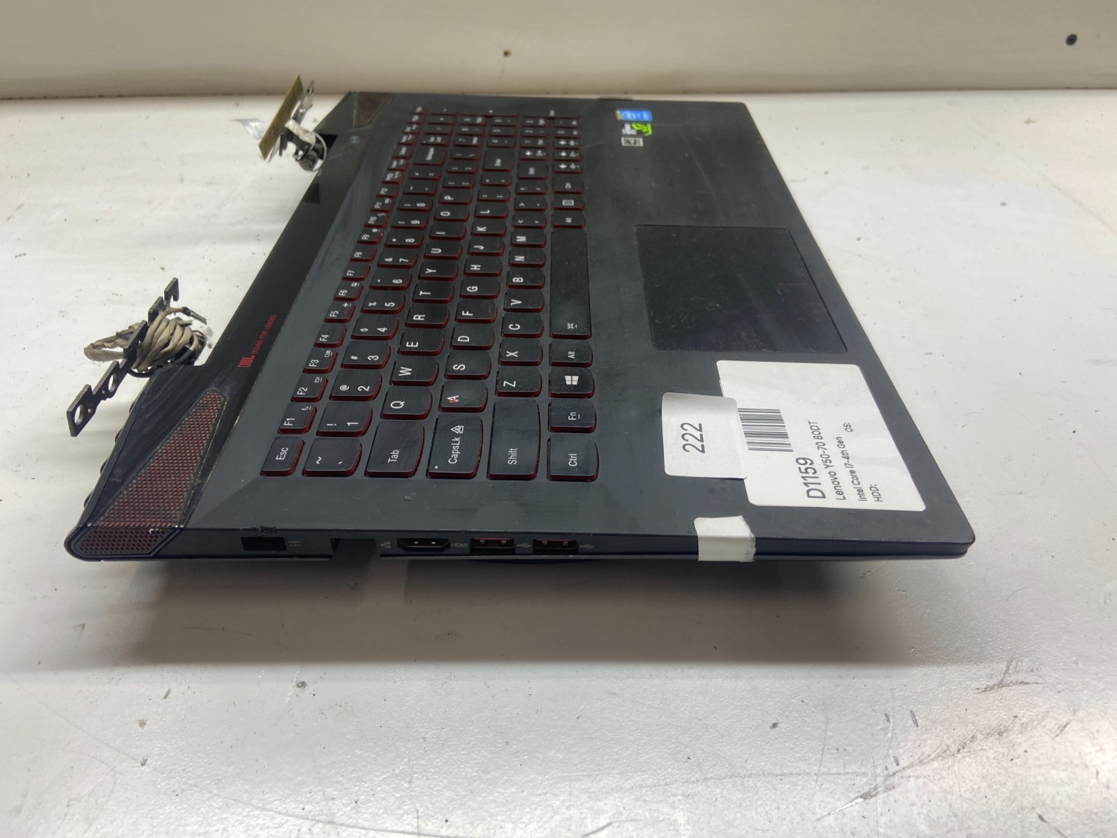 Lenovo Y50-70 80DT Touch Intel Core i7-4th Gen NO HDD Nvidia Geforce Base Only