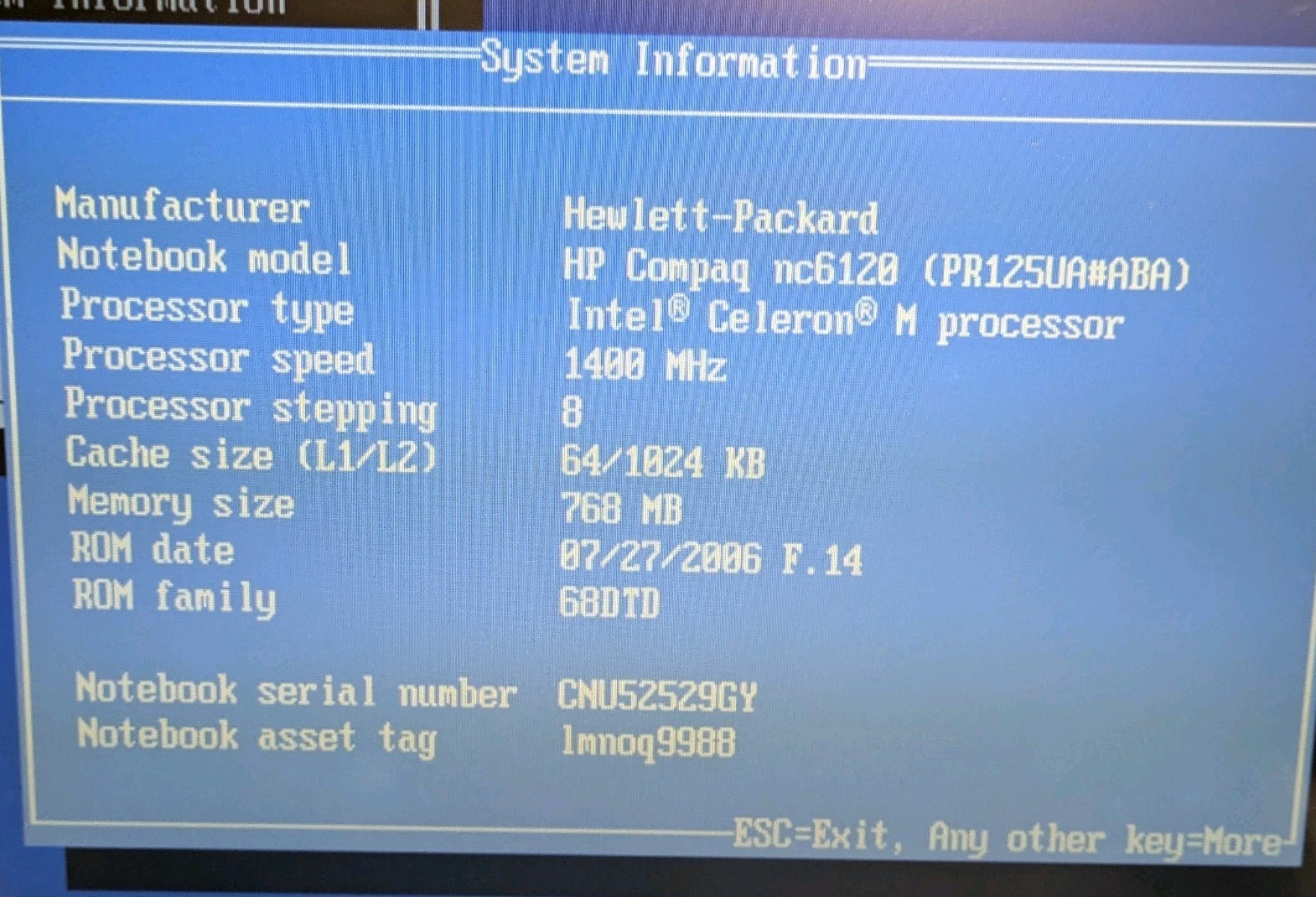 HP Compaq NC6120 Laptop RS232 Parallel XP Celeron Office 2GB Charger See Details