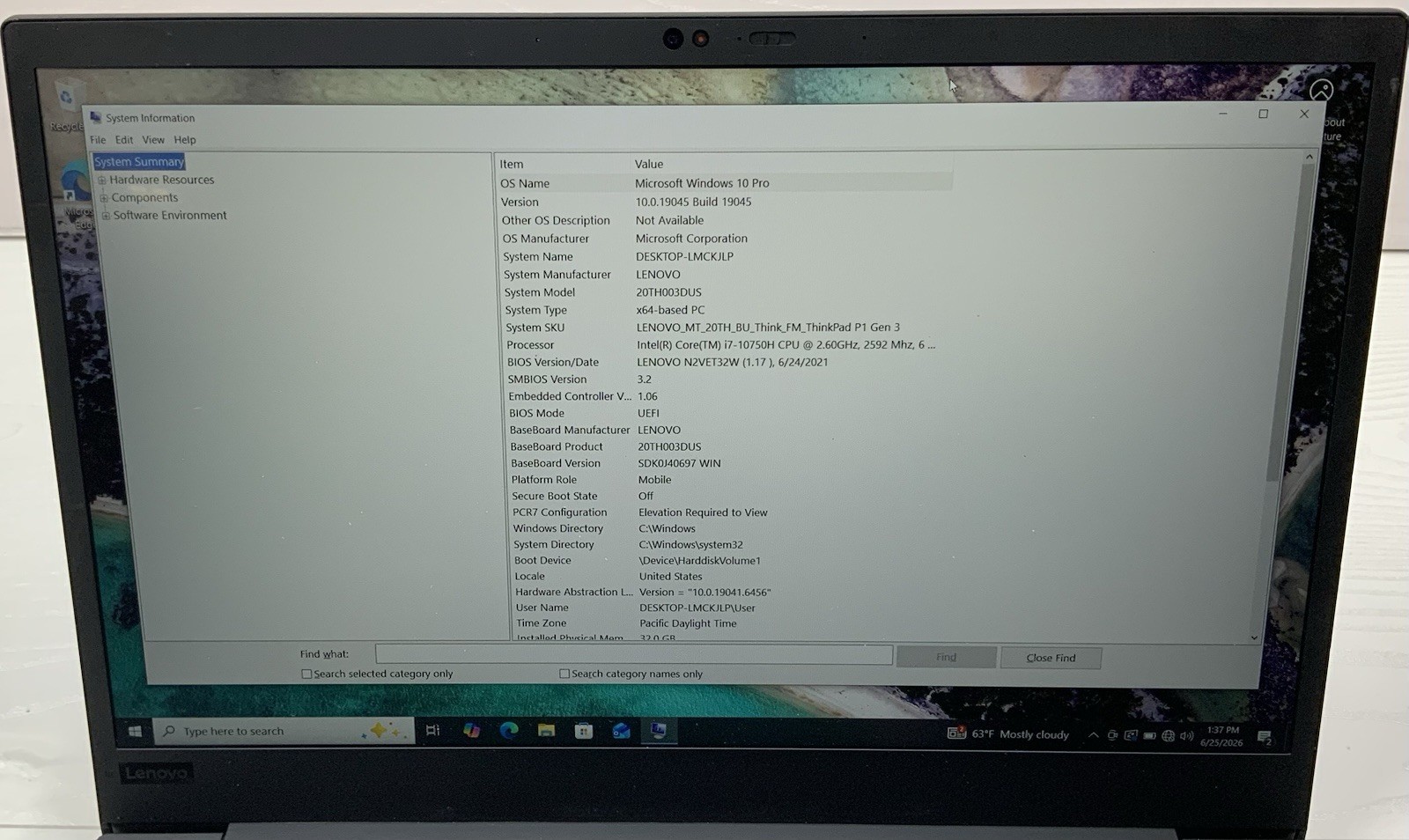 Lenovo ThinkPad P1 Gen 3 15.5″ i7-10750H, 512GB SSD, 32GB RAM, Quadro T2000
