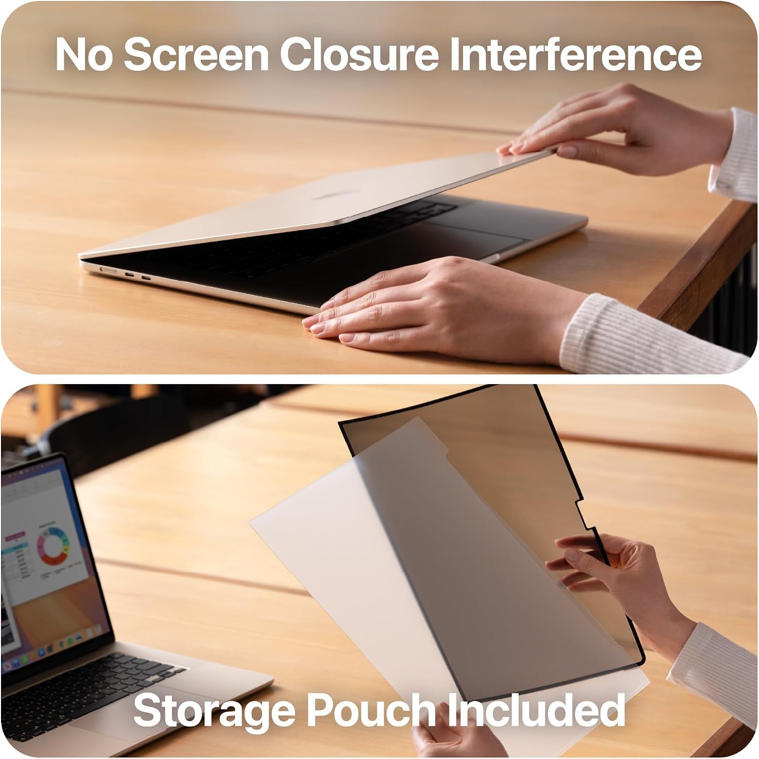 Ultra Thin 2-Way Privacy Screen Protector, Detachable, Compatible with 2022+ Mac