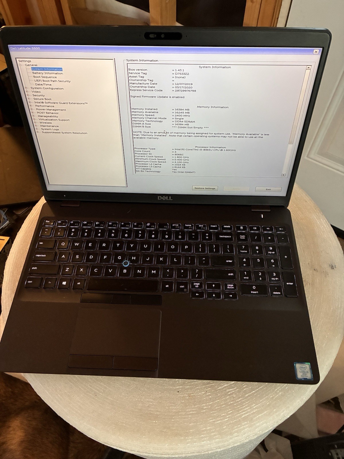 Dell Latitude 5500 i5-8250U 1.60 GHz 16GB RAM 256GB SSD Windows 11