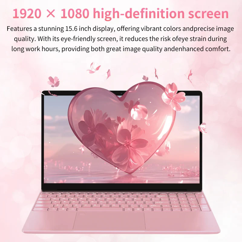Auusda 15.6″/14.1″ Pink Intel 16GB 512GB Win11/10/Linux/Android/GoogleTV Office*