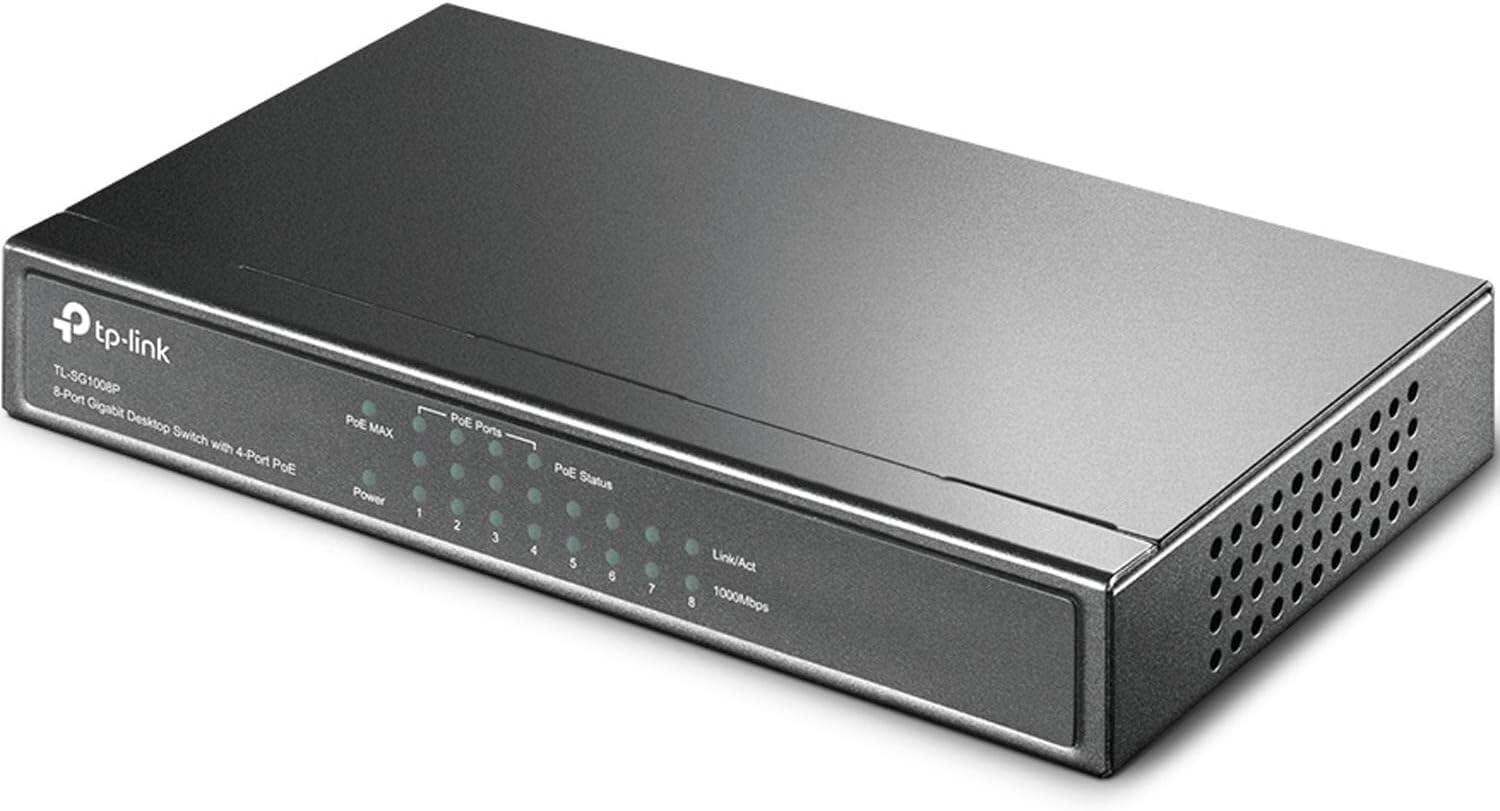 TP-Link TL-SG1008P 64W 8 Port Gigabit PoE Switch 4 PoE Ports Desktop