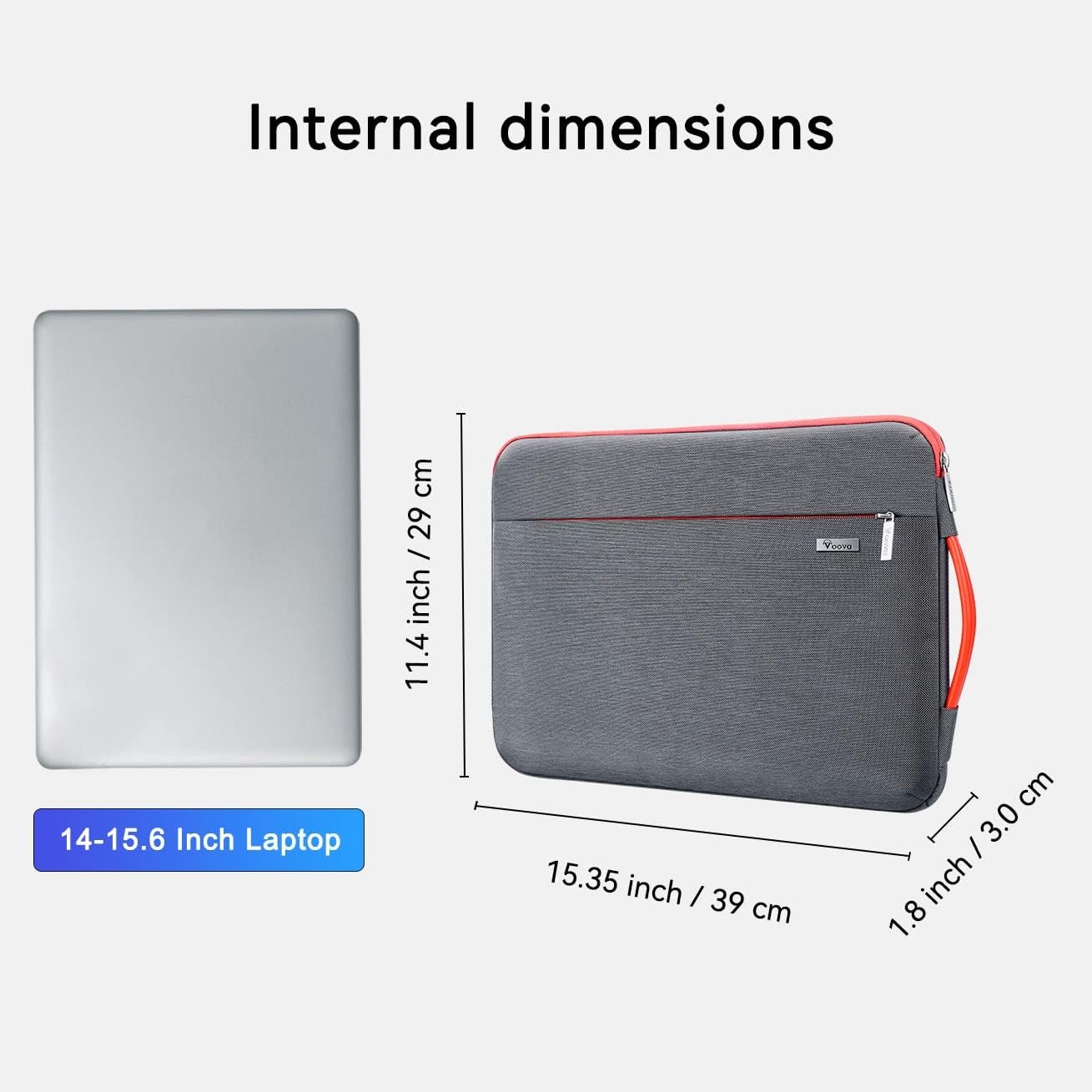 Laptop Sleeve Case 15.6 16 Inch with Handle for MacBook Pro M2/M3/M4 16, Grey