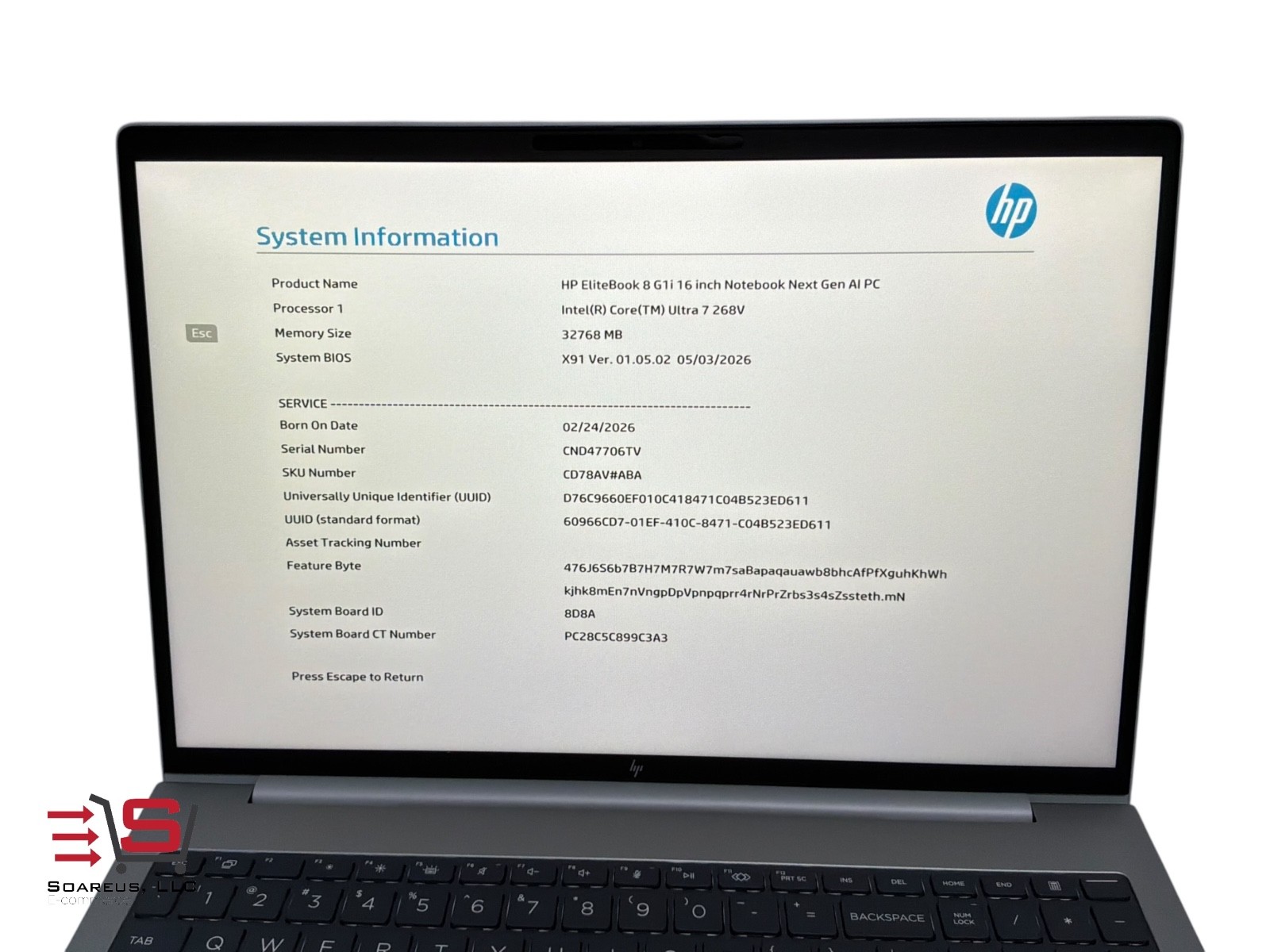 ⭐️ HP EliteBook 8 G1i 16″ AI PC | Ultra 7 268V | 32GB DDR5 | 1TB SSD | Touch⭐️
