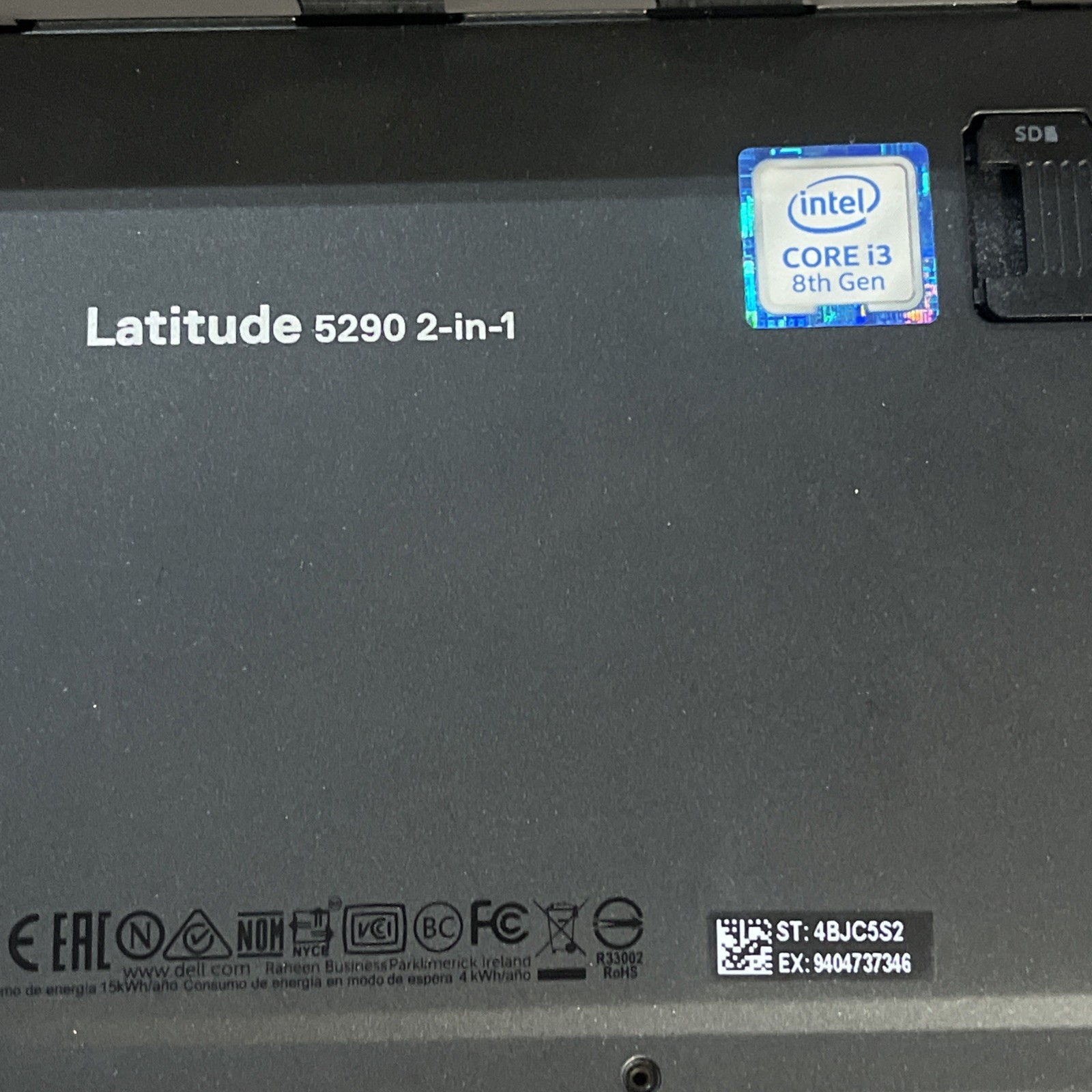 DELL LATITUDE 5290 2 IN 1 INTEL CORE I3-8130U 2.20GHZ 4GB RAM NO HD .