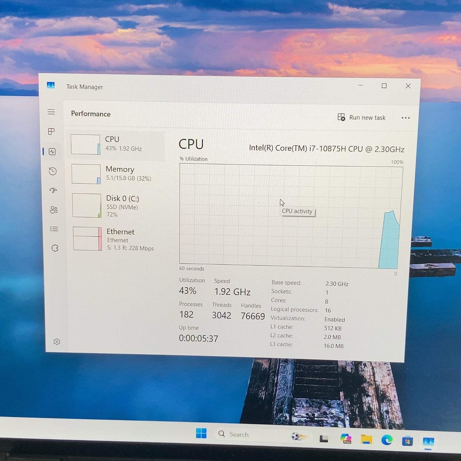 Dell XPS 9500 15.6″ i7-10875H 2.3GHz 16GB RAM 512GB SSD 1650Ti GPU WIN 11