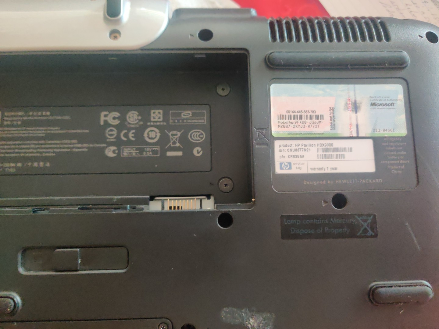 20.1″ Display HP HDX 9300 Series Laptop T8300? CPU As-Is