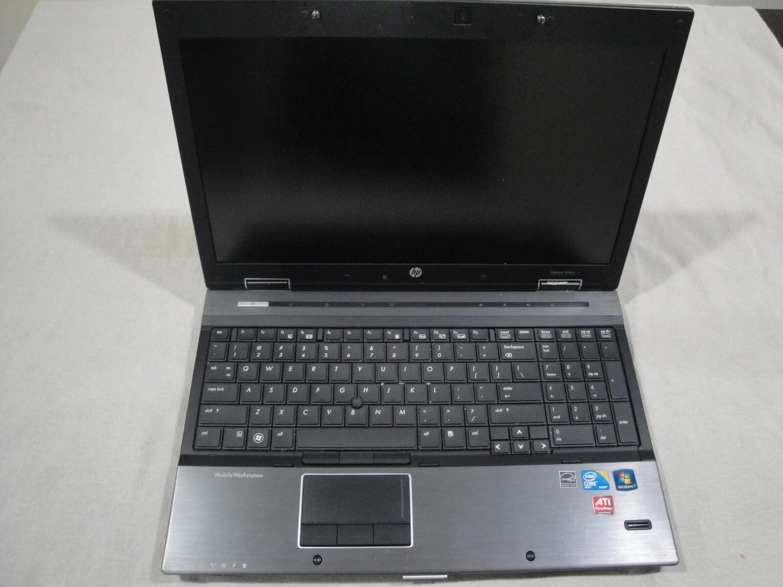 Lot of 5 HP EliteBook 8540W Core i7 Quad1.87 4GB Radeon M5800 DVD FHD.