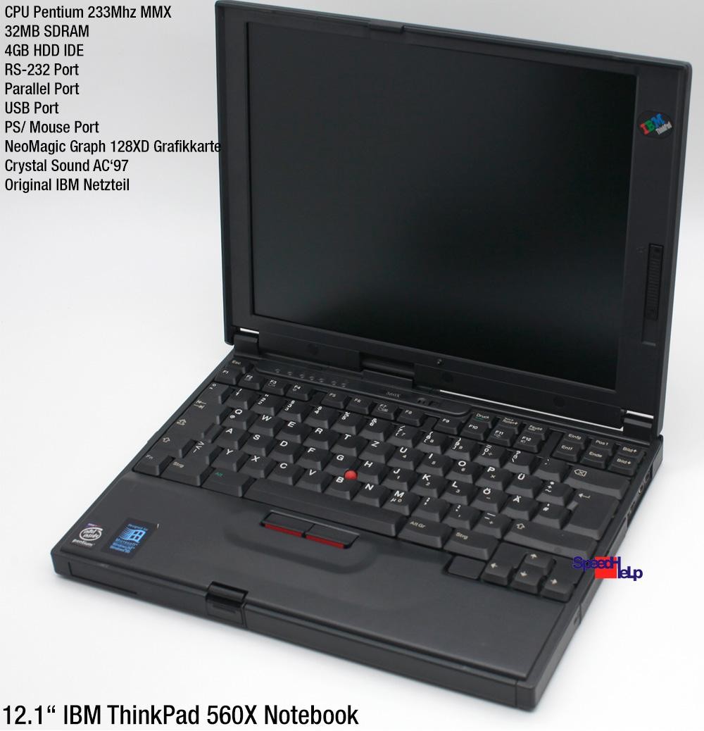Notebook IBM ThinkPad 560X Type 2640 2640700 Pentium MMX 4GB Laptop Windows 95