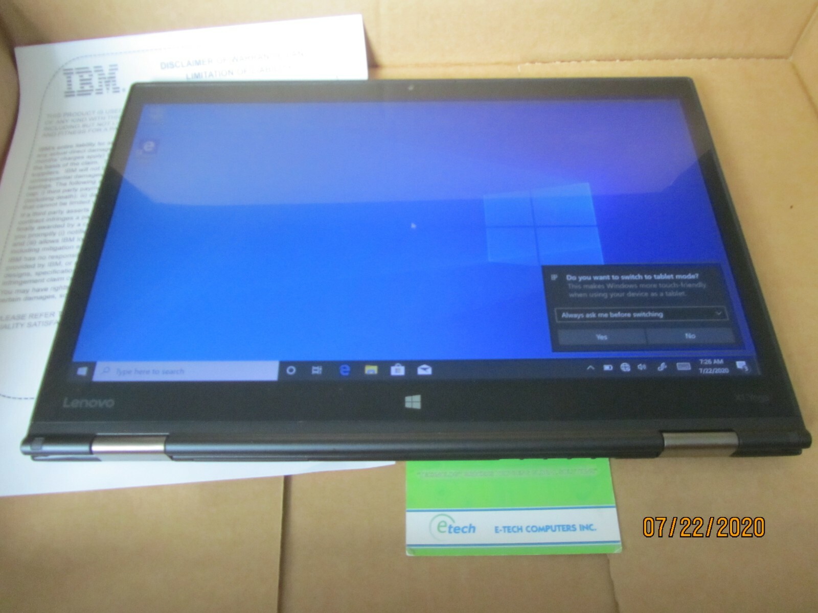ThinkPad X1 Yoga i5-6300U 8GB RAM 512GB SSD, 14″ WQHD 2560×1440 Touch LCD Win10