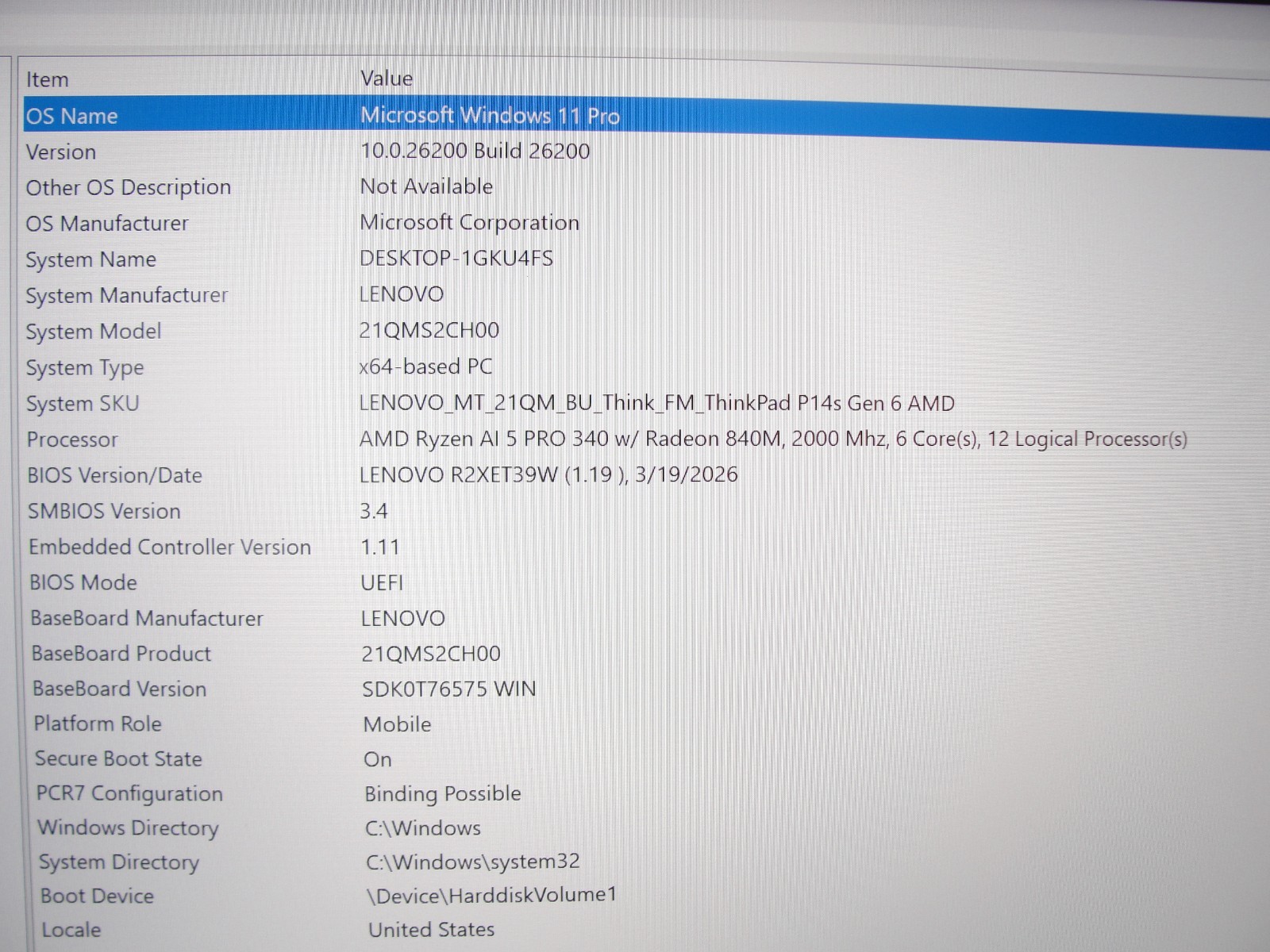 NEW Lenovo ThinkPad P14s Gen 6 AMD 14″WUXGA Ryz AI 5 PRO 340 16GB RAM 512GB SSD