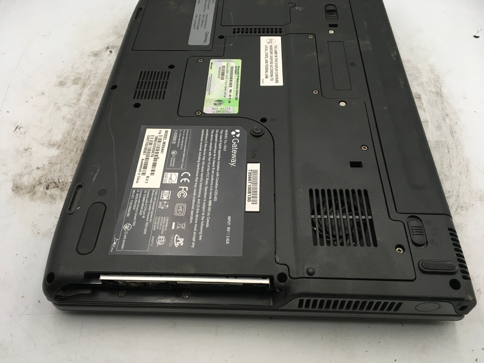 GATEWAY MA3 MX6441 – BOOTS TO BIOS – AMD TURION 64 – 1.5GB RAM – 15″ – READ – BB