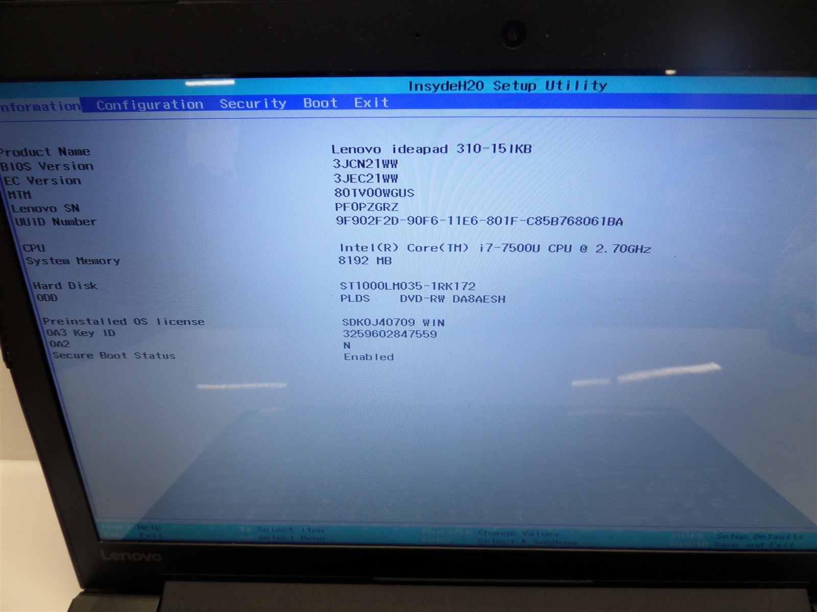 Lenovo Ideapad 310-15IKB 15.6″ Laptop i7-7500U 2.7GHz CPU 8GB RAM 1TB HDD Win10