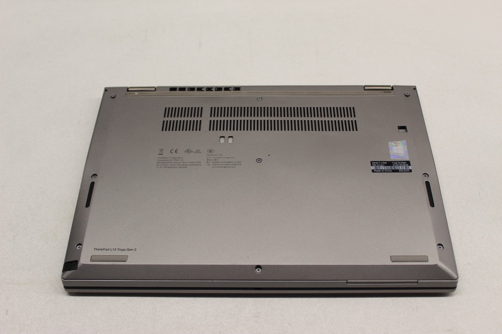 Lenovo L13 Yoga G2a Silver Ryzen 5 Pro 5650U 256GB NvME 16GB LPDDR Win11Pro- TS