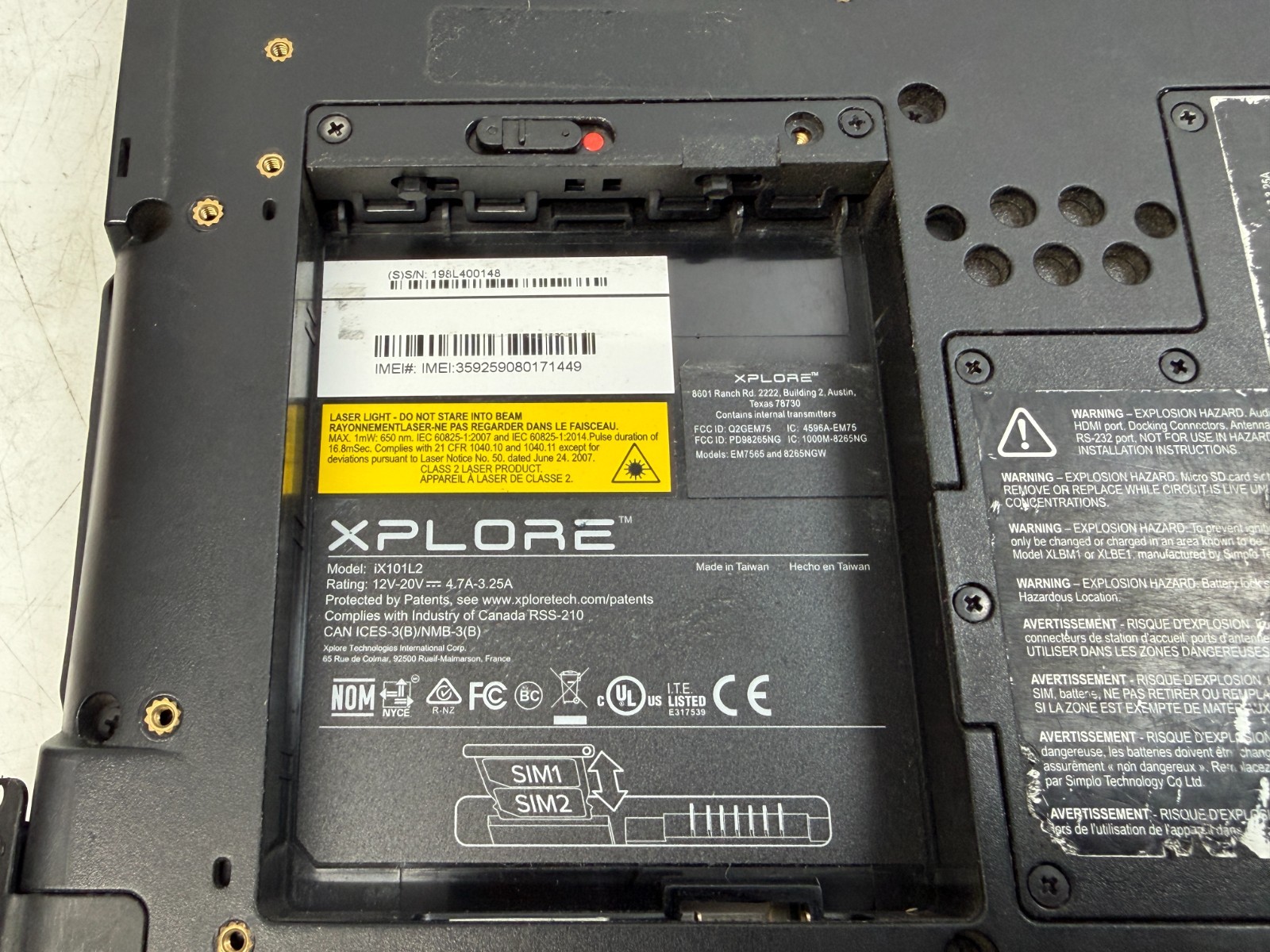 Zebra Xplore iX101L2 i5-8250U 8GB RAM 256GB M.2 Win11 Home NO AC