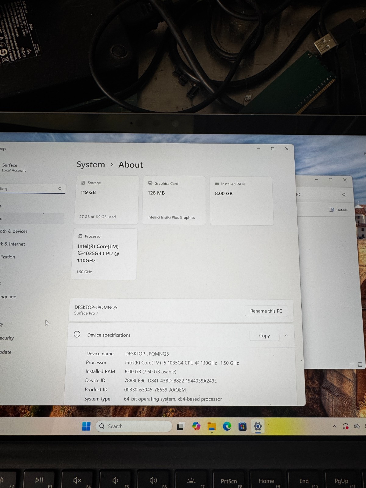 Microsoft Surface Pro 7 Core I5-1035G4 128GB SSD 8GB RAM Laptop *READ #6368