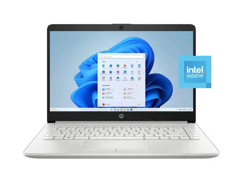 HP Laptop 14″ HD Intel Celeron N4120 4GB 64GB eMMC SSD Webcam Windows 11 S