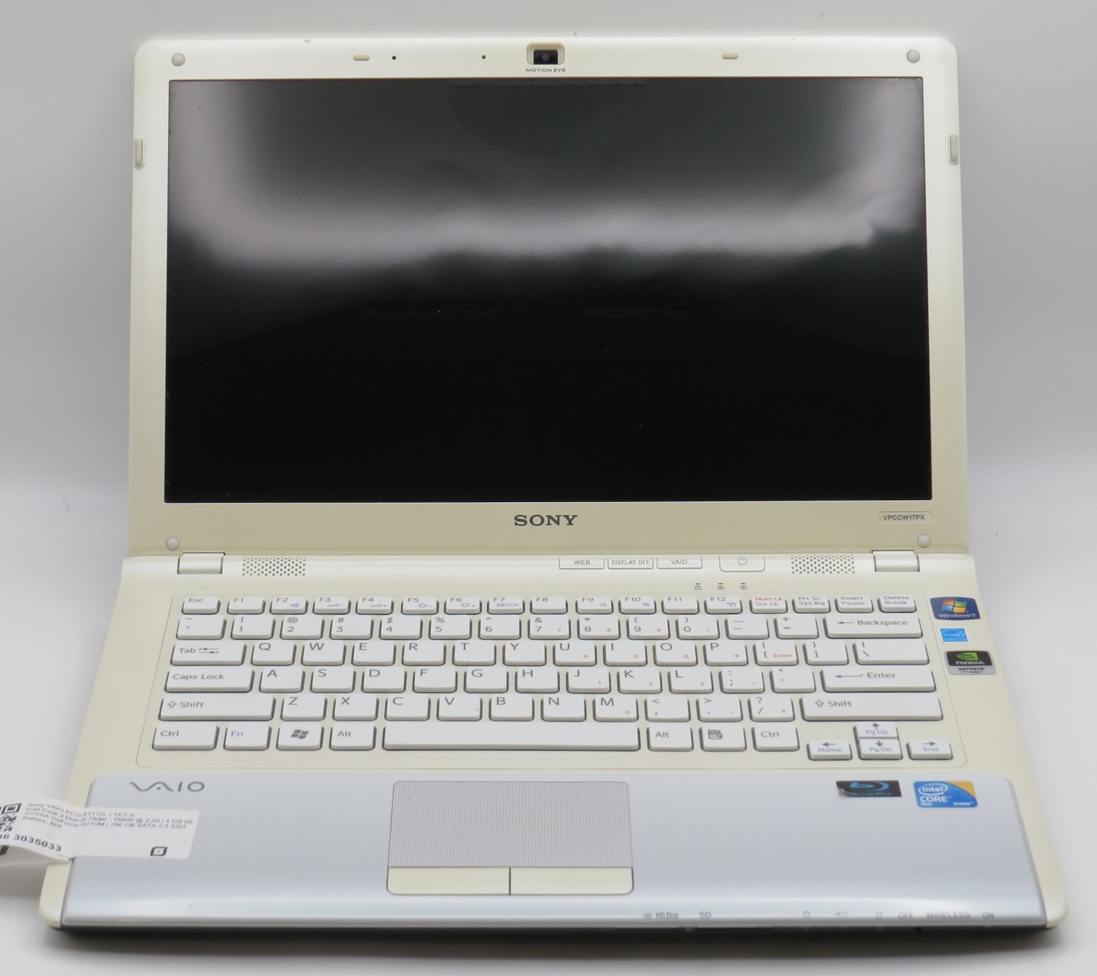 Sony Vaio | 76600 | 4GB DDR3 | 256GB SSD | GeForce G210M | 14″ | No OS/Battery