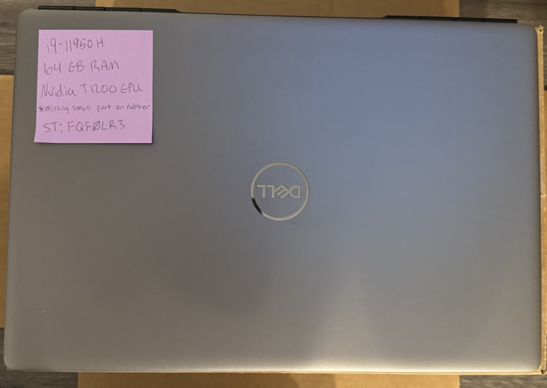 Dell Precision 7560 15.6″ i9-11950H 64GB RAM NVIDIA T1200 NO SSD