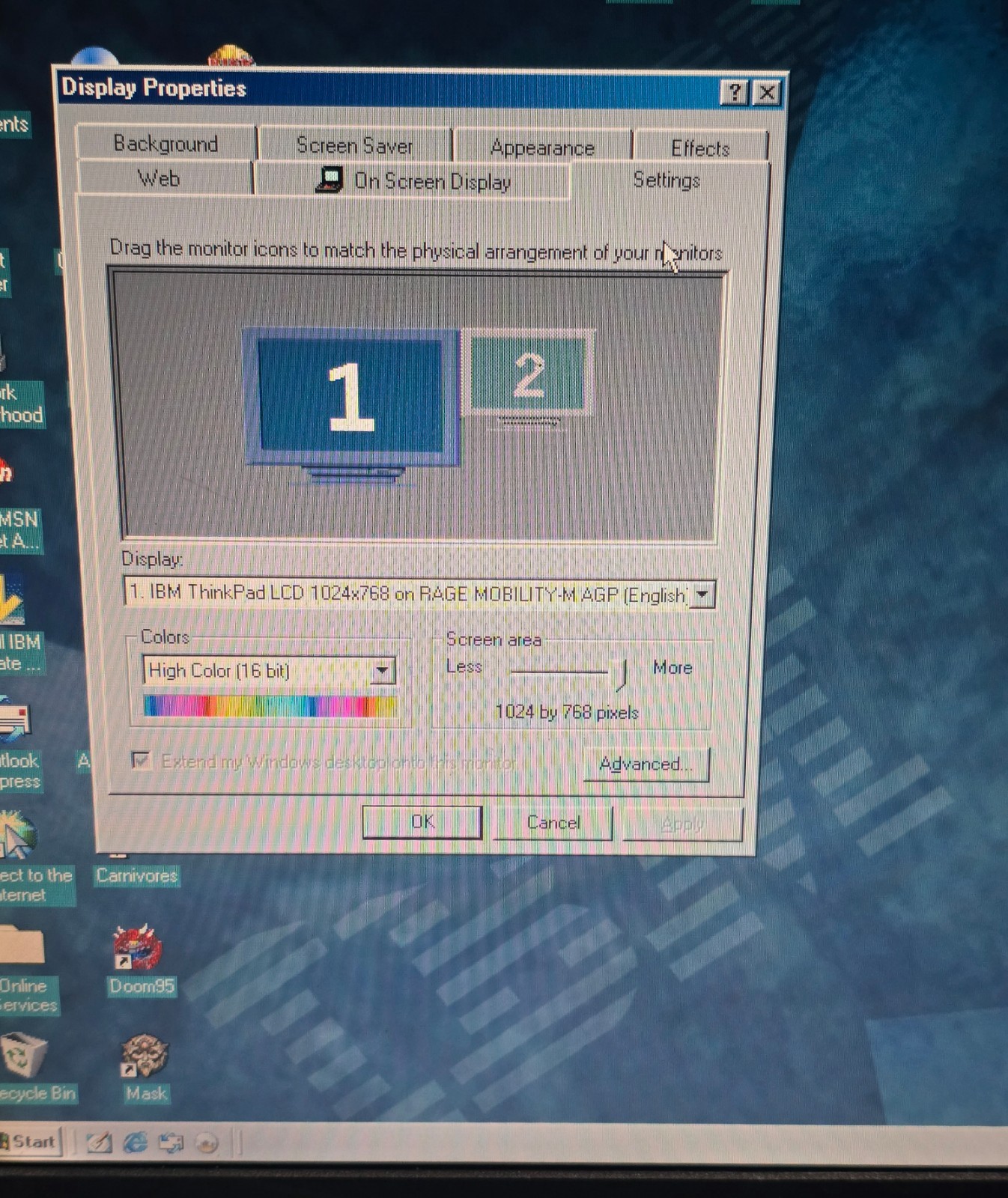ThinkPad A22m Windows 98 w/recovery disc,Game controller,512 ram,60gb hard drive
