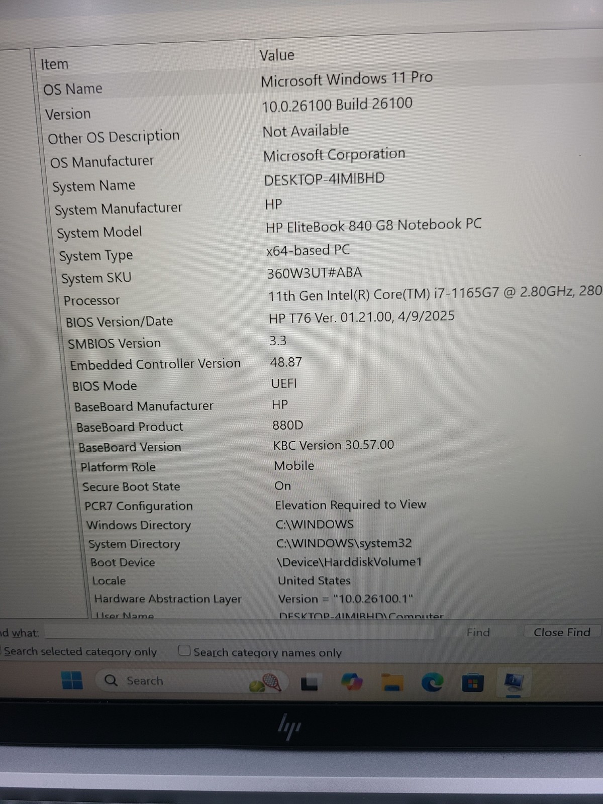 HP EliteBook 840 G8 i7-1165G7 2.80GHz 16GB Ram 256GB SSD Win 11 PRO