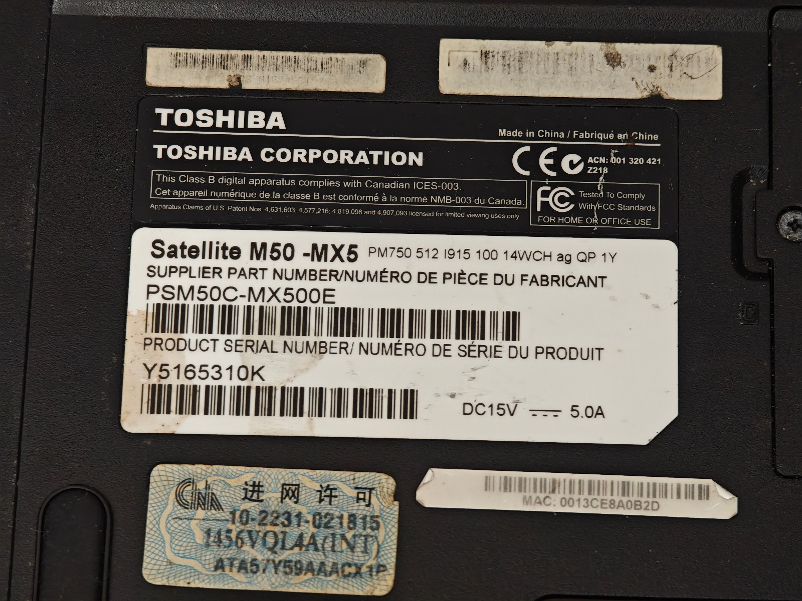 Toshiba Satellite m50-mx5 – 100GB HDD, 512MB RAM, Intel Pentium M, Win XP