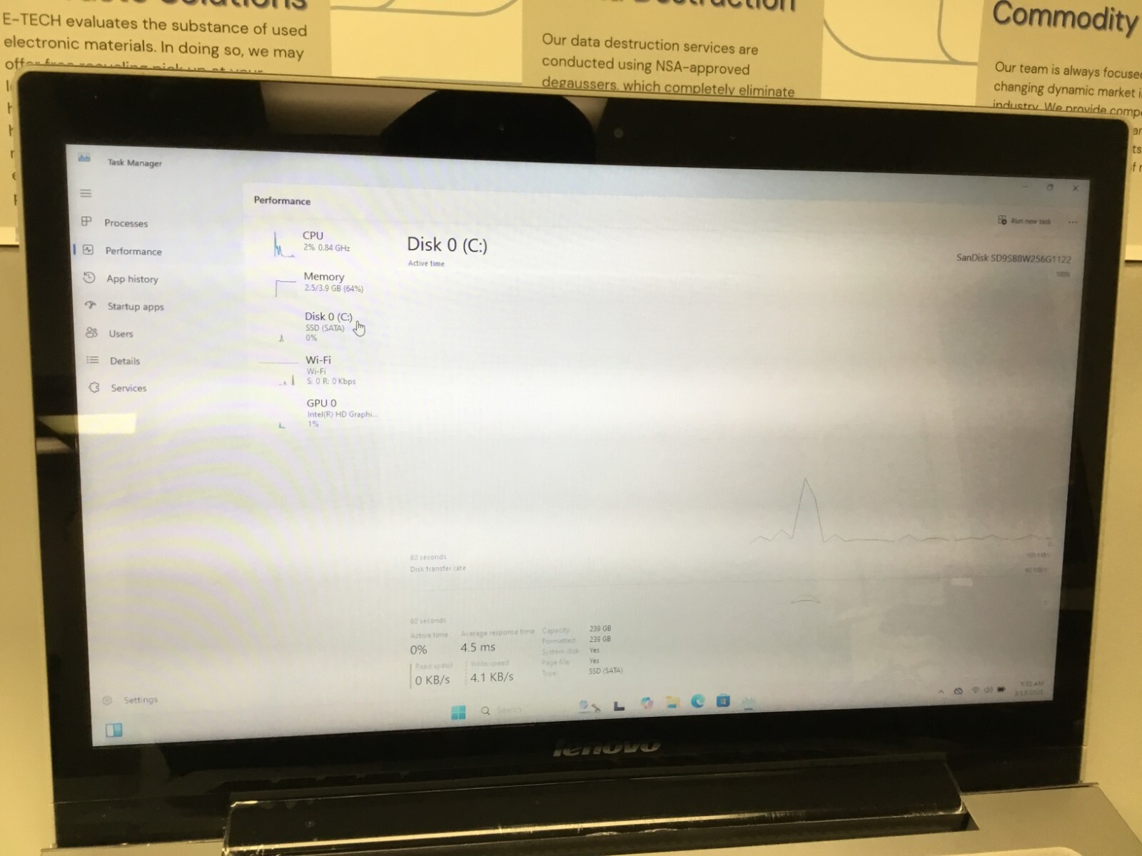 Lenovo Idealpad U430 Touch 14” 256 GB SSD Core i5 4th Gen 1.70GHz 4 GB RAM
