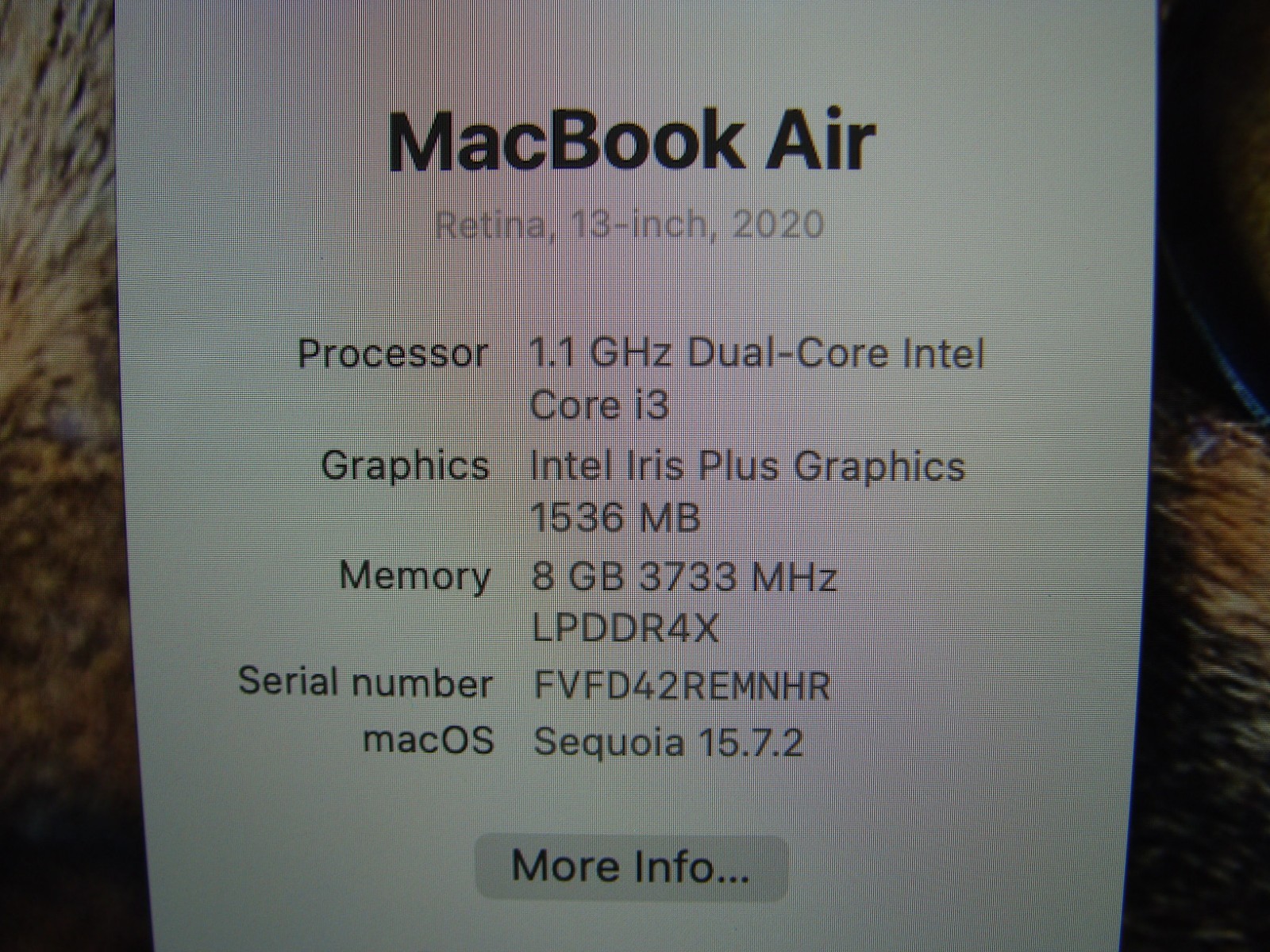 Apple MacBook Air 13″ A2179 (2020) i3-1000NG4 1.1GHz 8GB 256GB SSD Gold +PA