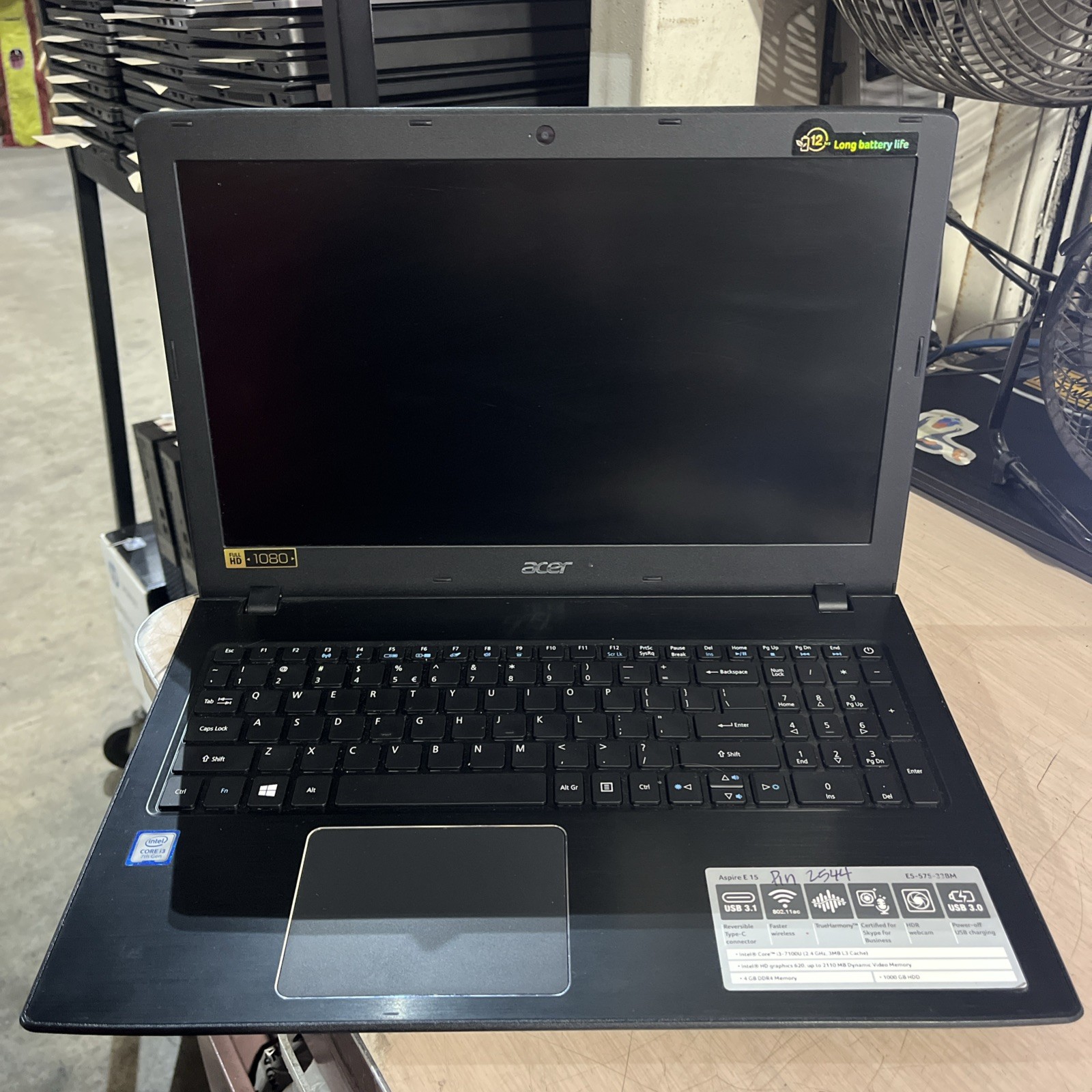 ACER ASPIRE E5-575 SERIES INTEL CORE I3 7TH GEN 4GB RAM NO HD