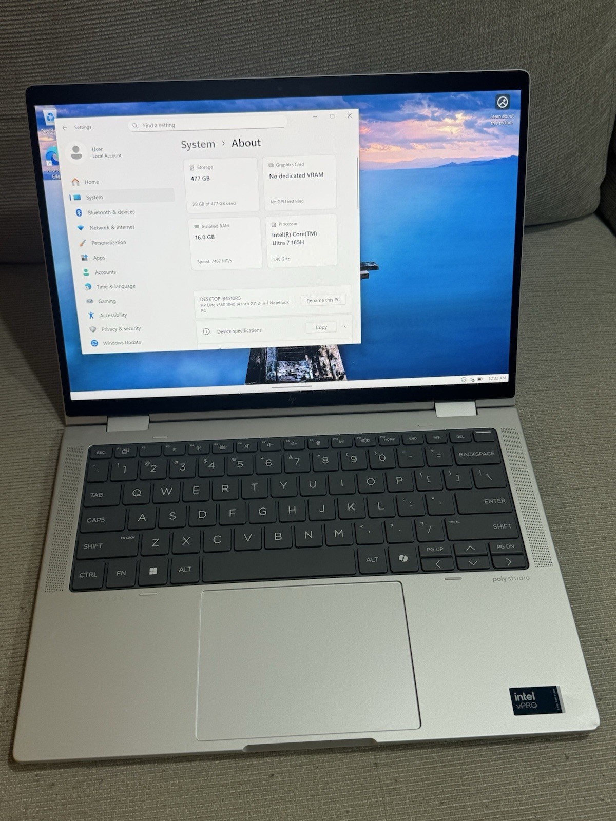 hp elitebook x360 2-in-1 1040 g11 ultra 7 16GB DDR5 Ram /512SSD STORAGE.