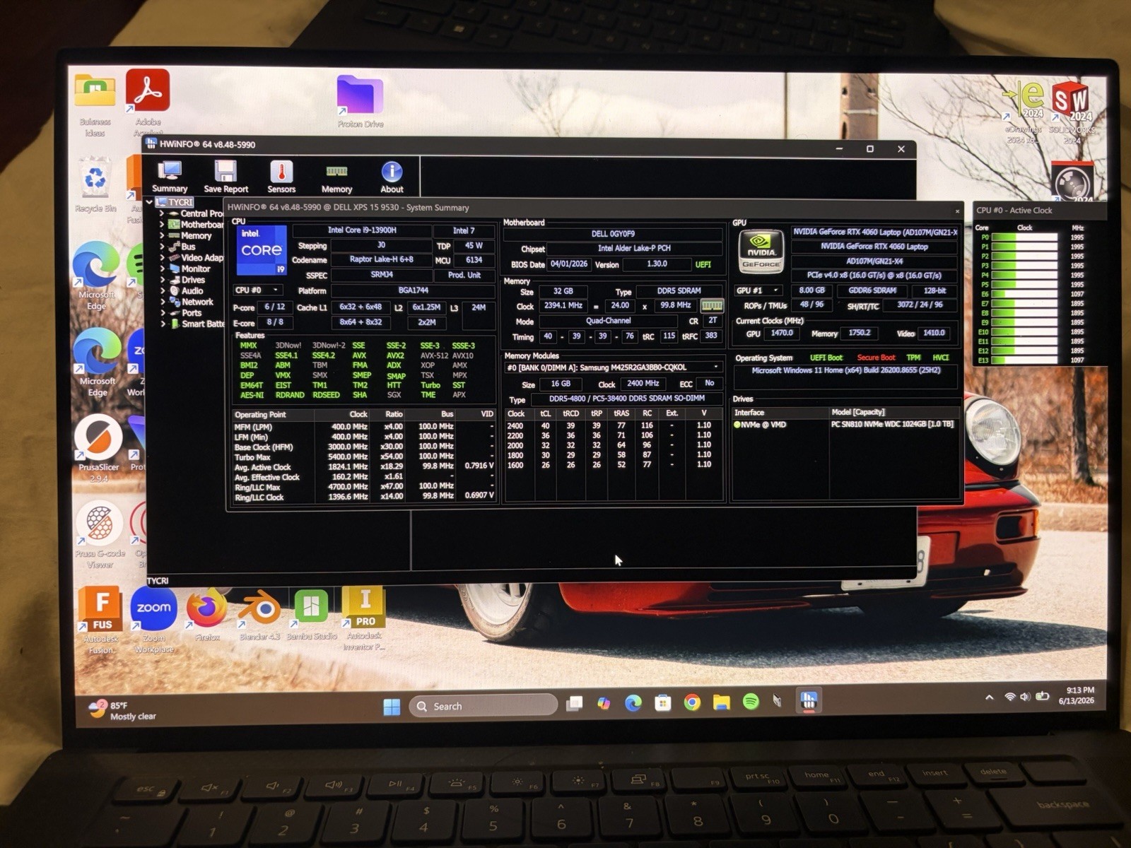 Dell XPS 15 9530 15.6″ (1TB SSD, Intel Core i9-13900H, 5.40GHz, 32GB RAM, NVIDIA