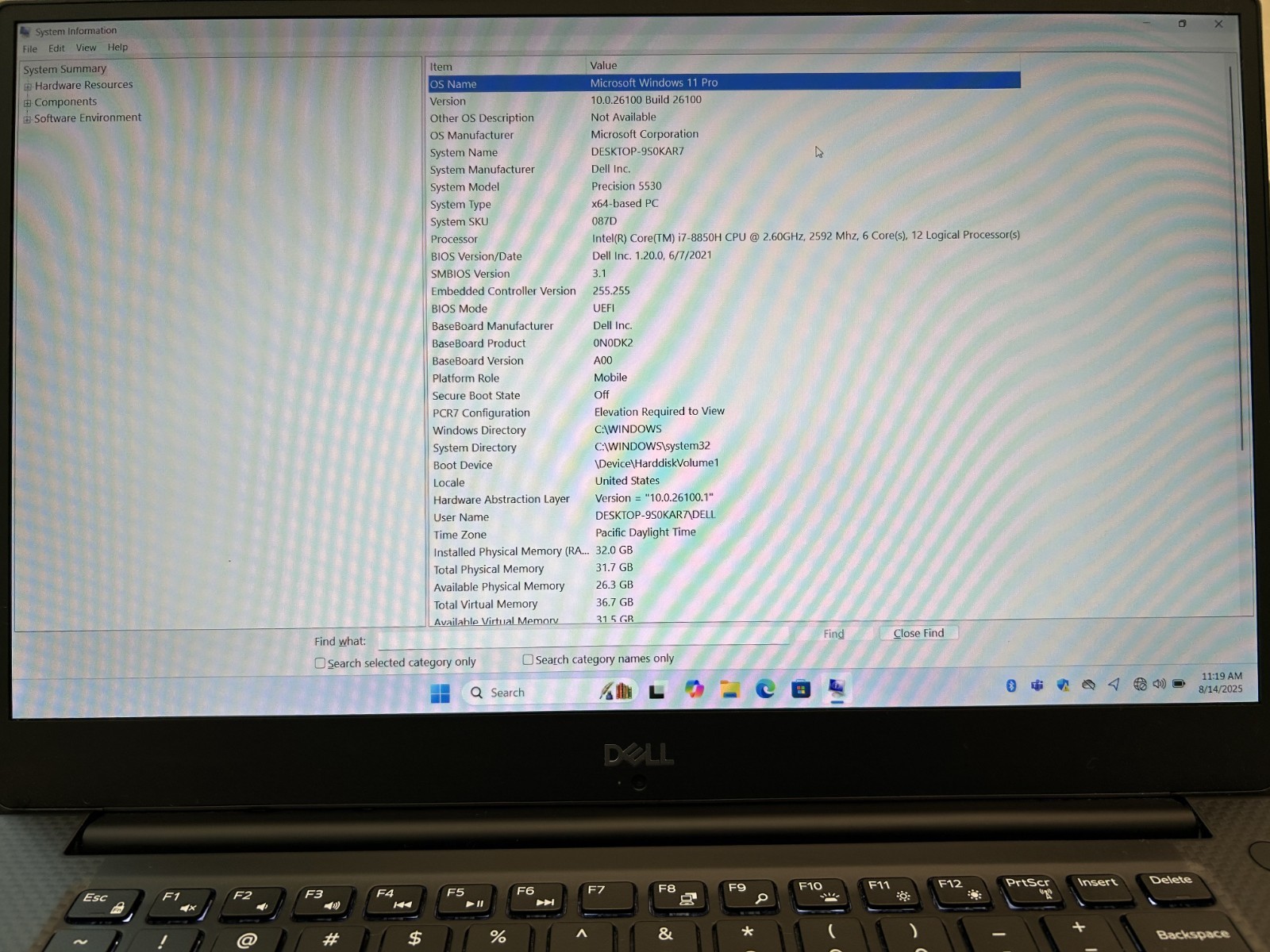 Dell Precision 5530 15.6″ i7-8850H 512GB M.2 32GB RAM Quadro T2000 GPU Win 11